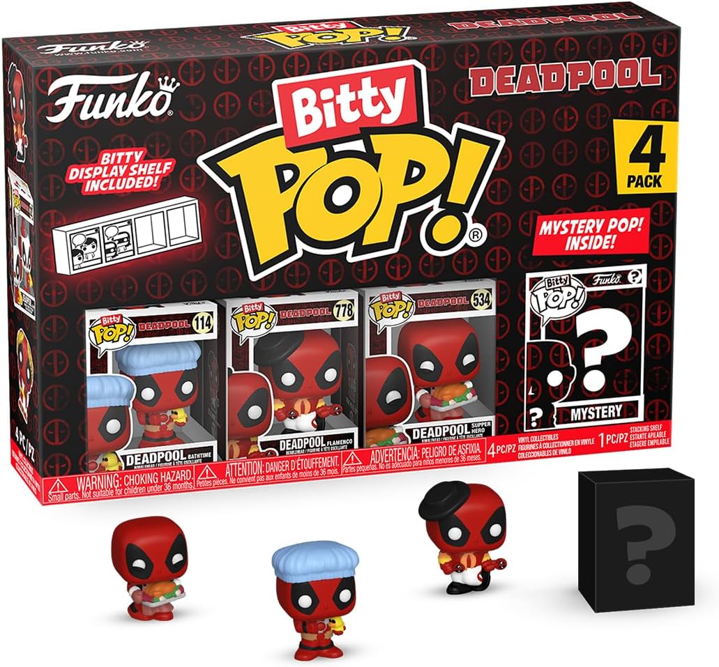 Funko POP! Bitty 4 pack Deadpool - Bathtime & Mystery Mini Figure - Multicolor Collectable