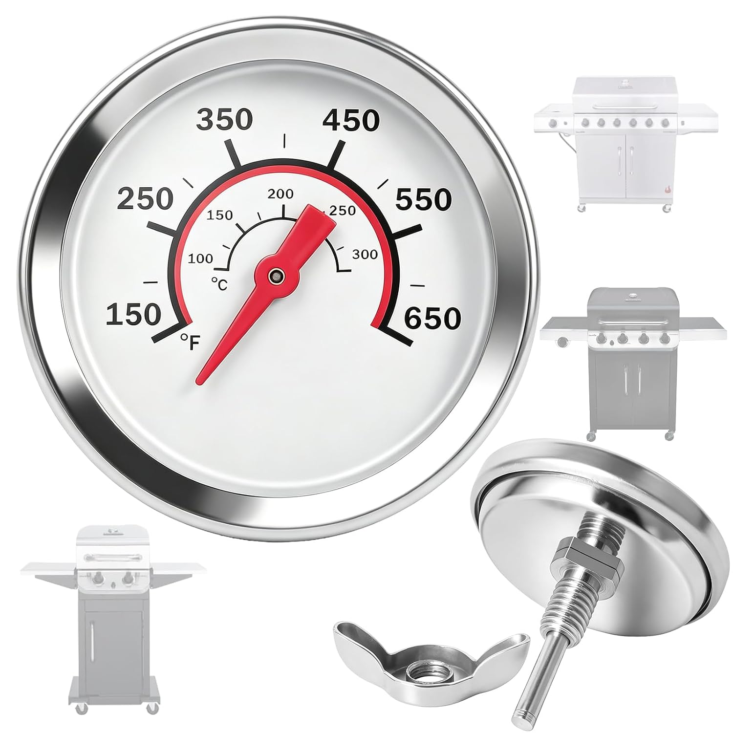 G432-8L00-W1 Lid Temperature Gauge for Charbroil Thermometer Replacement