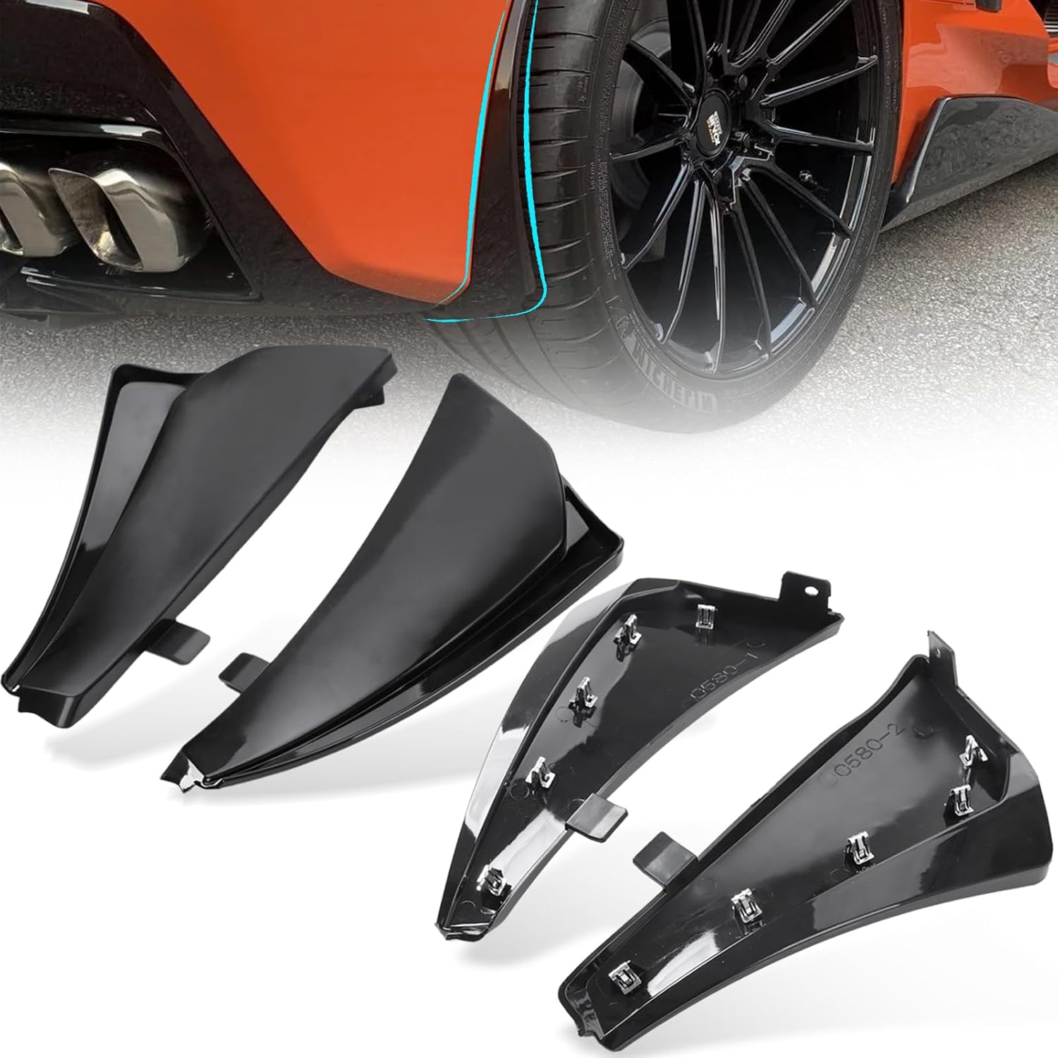 4 Pieces Front & Rear Mud Flaps Fit for Corvette C8 Stingary Z51 2020-2025 Mud Flaps Splash Guards Mudguard Mudflaps No Drilling Required