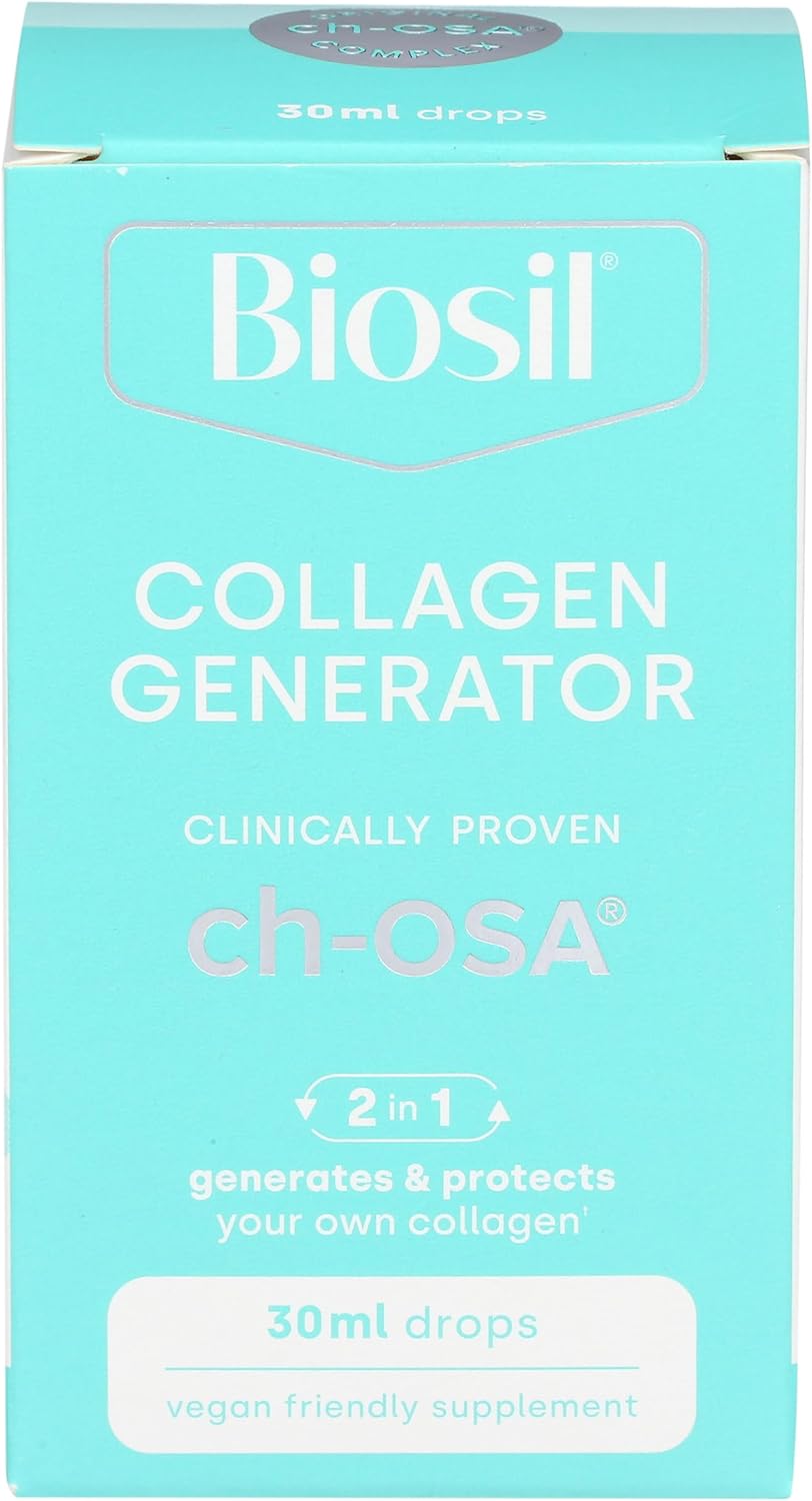 BioSil by Natural Factors, Beauty, Bones, Joints Liquid, Supports Healthy Hair, Skin and Nails, Vegan Collagen, Elastin and Keratin Generator, 1 Oz
