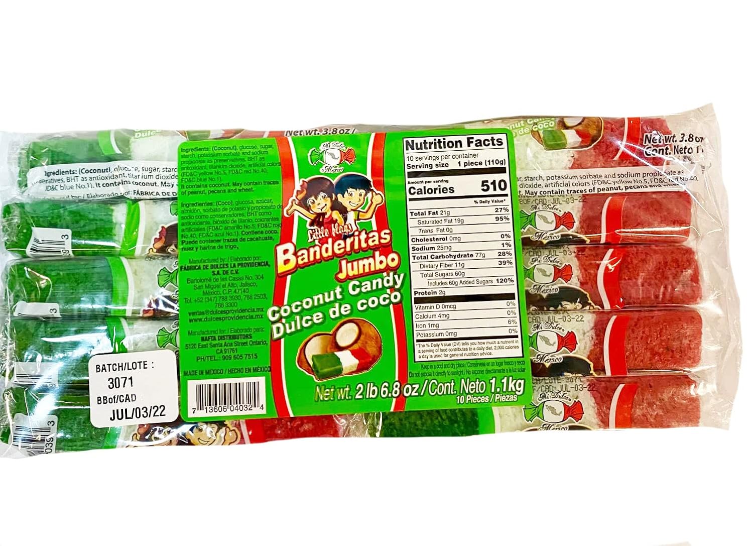 MDM Little Flags BANDERITAS JUMBO 2LB 6.8OZ BAG 10PC