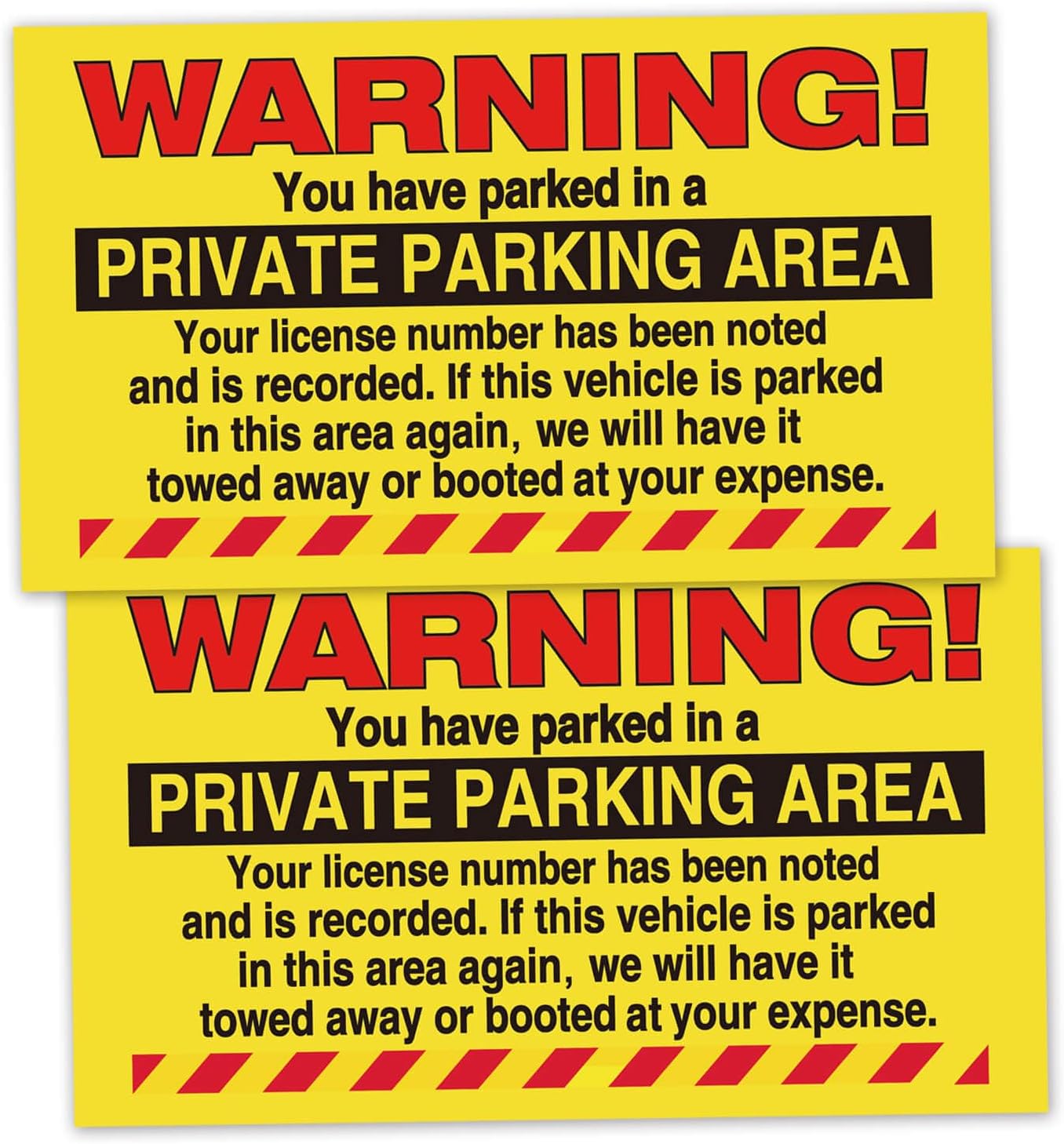 KORTTITALO 50 Parking Violation Stickers With YYou Have Parked in a Private Parking Area, No Parking Stickers, Hard To Remove Tickets for Car Window, (5"" X 9"" Yellow), WCS0165