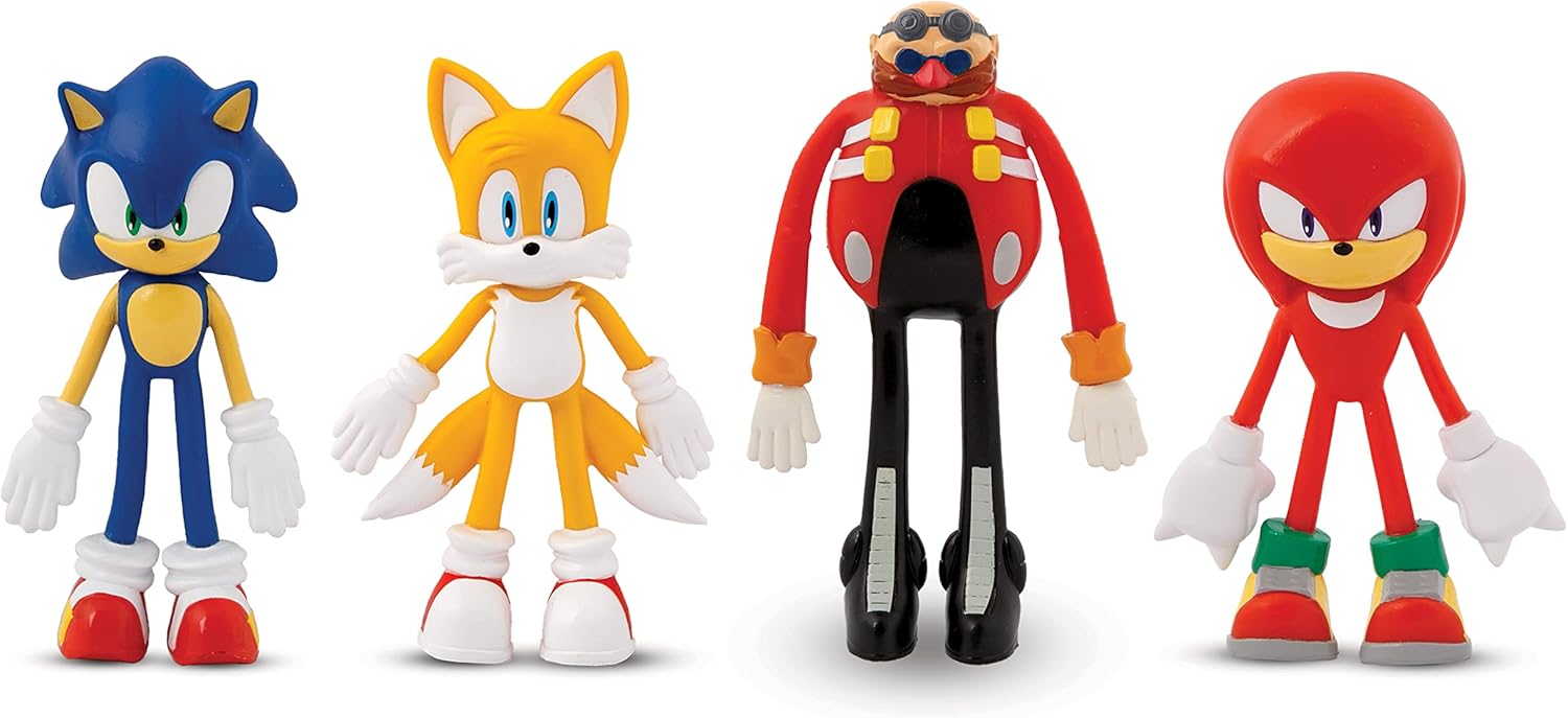 TCG Toys Bend-EMS - Sonic The Hedgehog - The Original Bendable, posable Actions Figures from The 90's are Back! Great Birthday Gifts for Kids, Boys, and Girls