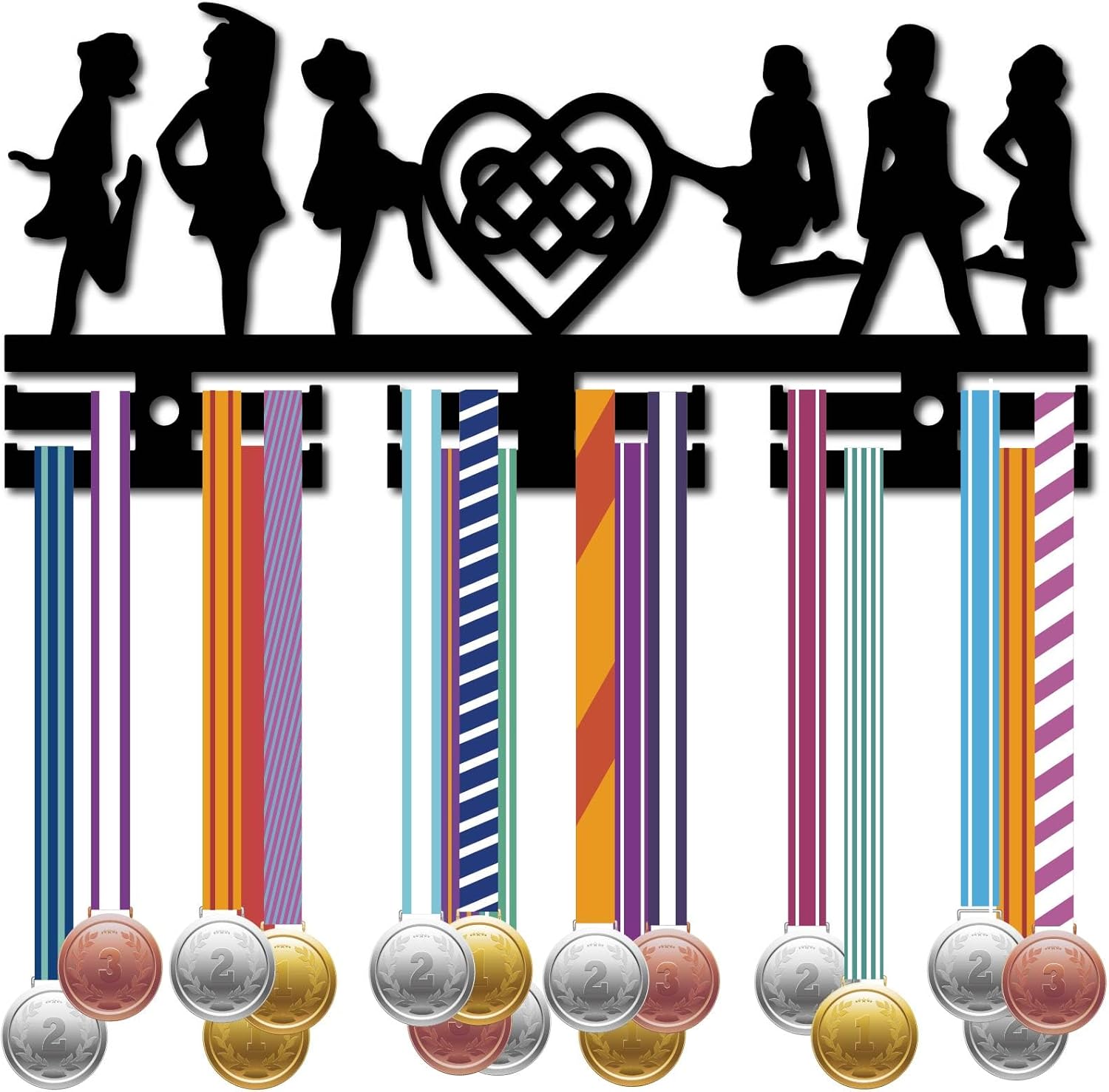 CREATCABIN Irish Dance Medal Hanger Display Trio of Dancers Medal Holder Sports Rack Wall Mount Frame Acrylic Medal Hangers Organizer for Hanging Over 40 Medals Awards Dancing Medalist 11.4 x 5.1Inch
