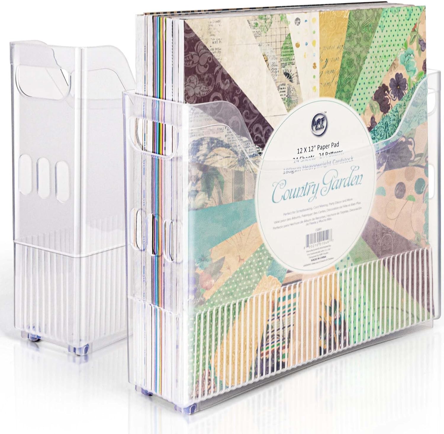 12x12 Paper Storage Organizer, Scrapbook Paper Storage Organizer, Scrapbook Storage Bin for 12" x 12" Paper- 2 Pack