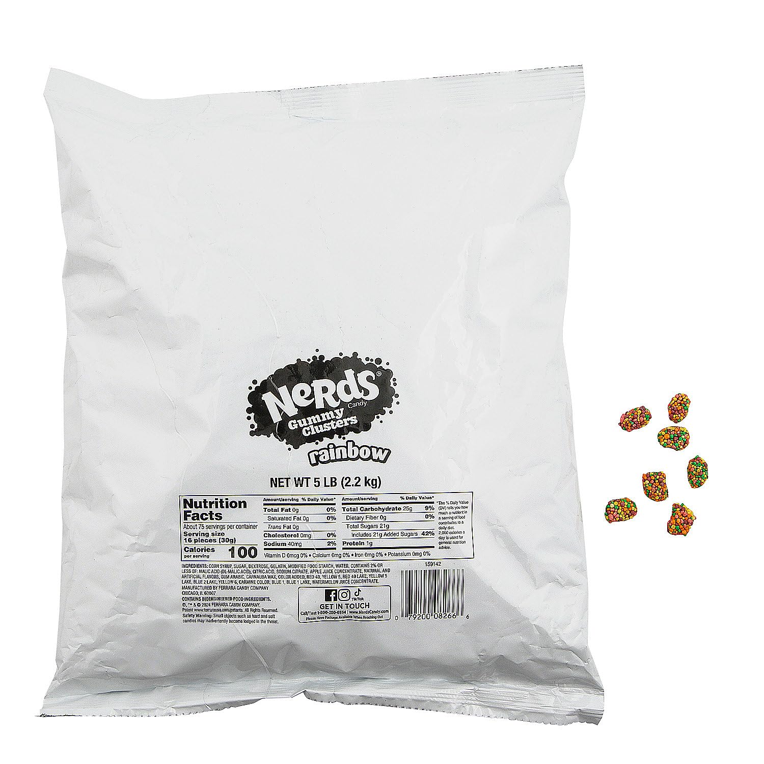 5 lbs. Bulk 1200 piece Nerds Gummy Clusters Rainbow Chewy Candies