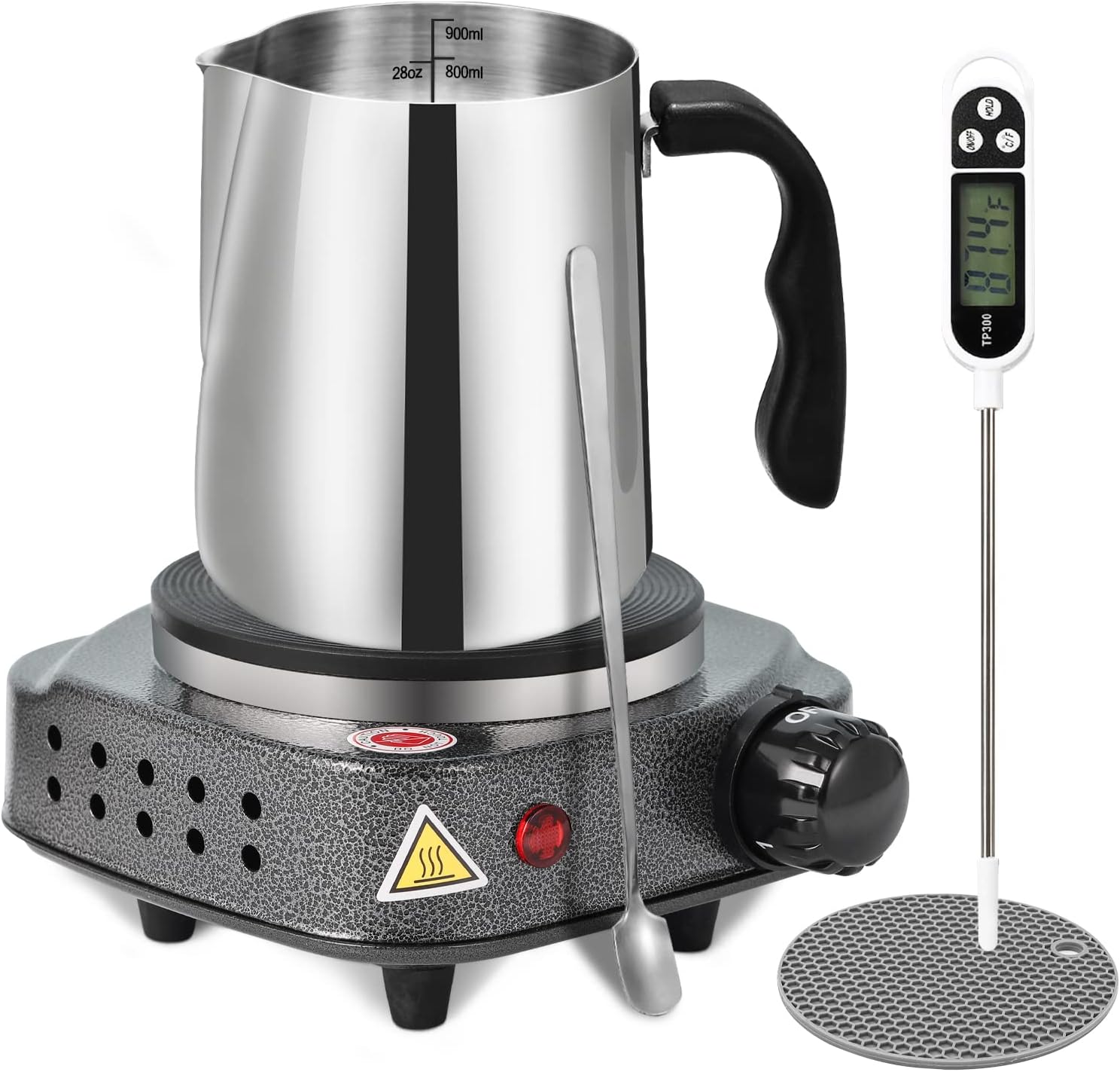 SAEUYVB Candle Making Kit with Wax Melter, Thermometer, Pouring Pot and Supplies for Beginners