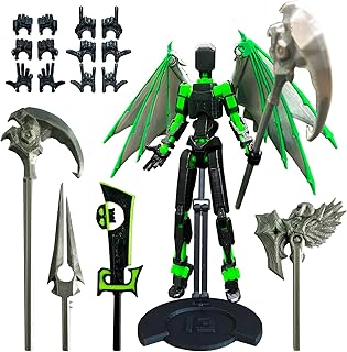 T13 Demon Action Figure with Multiple Accessories,Assembled Titan 13 Desktop Decorative Toy,3D Printed Multi-Jointed Dummy 13 Figure with Bracket