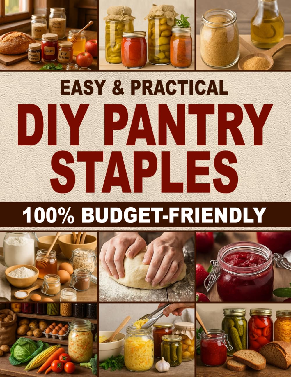 Easy & Practical DIY Pantry Staples: 100% Budget-Friendly Homemade Staples Made from Scratch to Shop Only Once a Month, Stock Up for Long-Term Storage, and Build a Healthier Pantry for Your Family