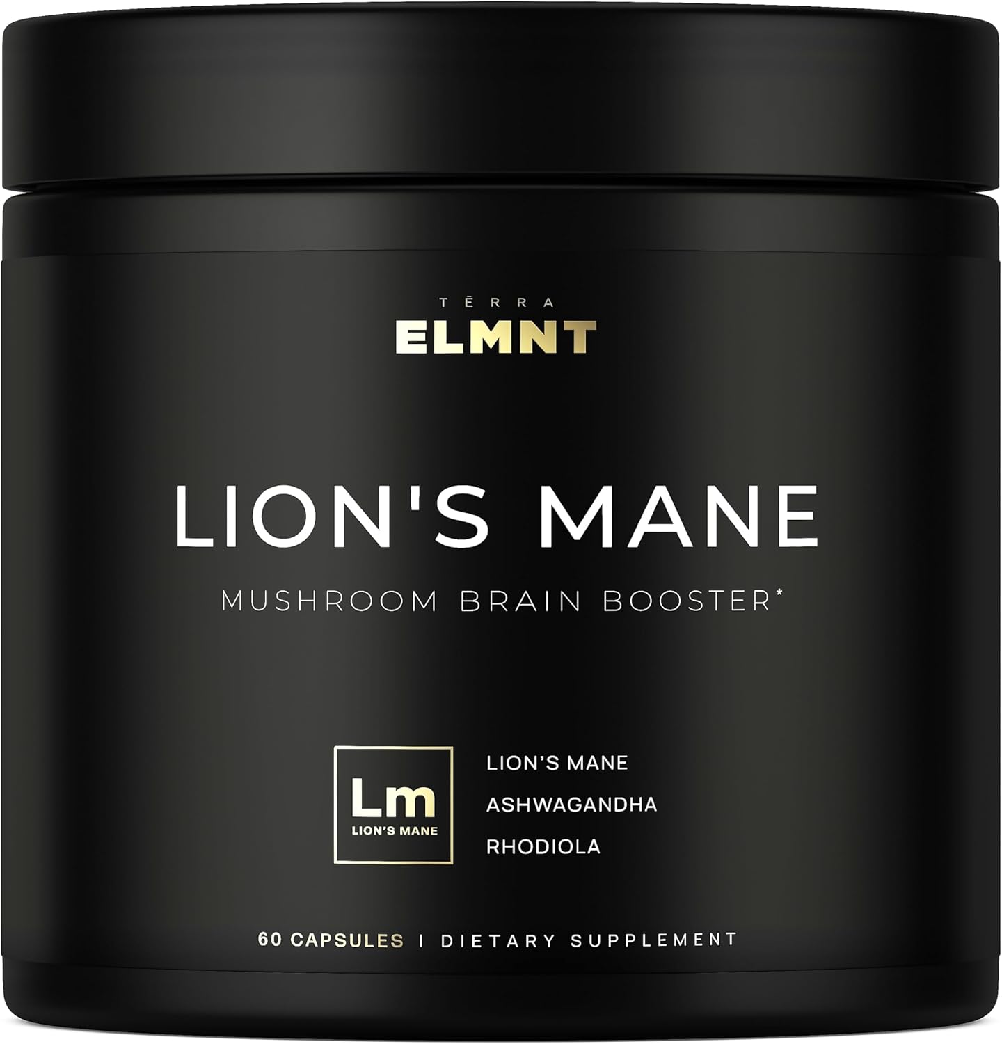 20,000mg 16x Strength Lions Mane Supplement Capsules Super Nootropic w. Ashwagandha & Rhodiola - Highest Potency Lion's Mane Mushroom Extract 50% Polysaccharides - Brain Supplement for Memory & Focus
