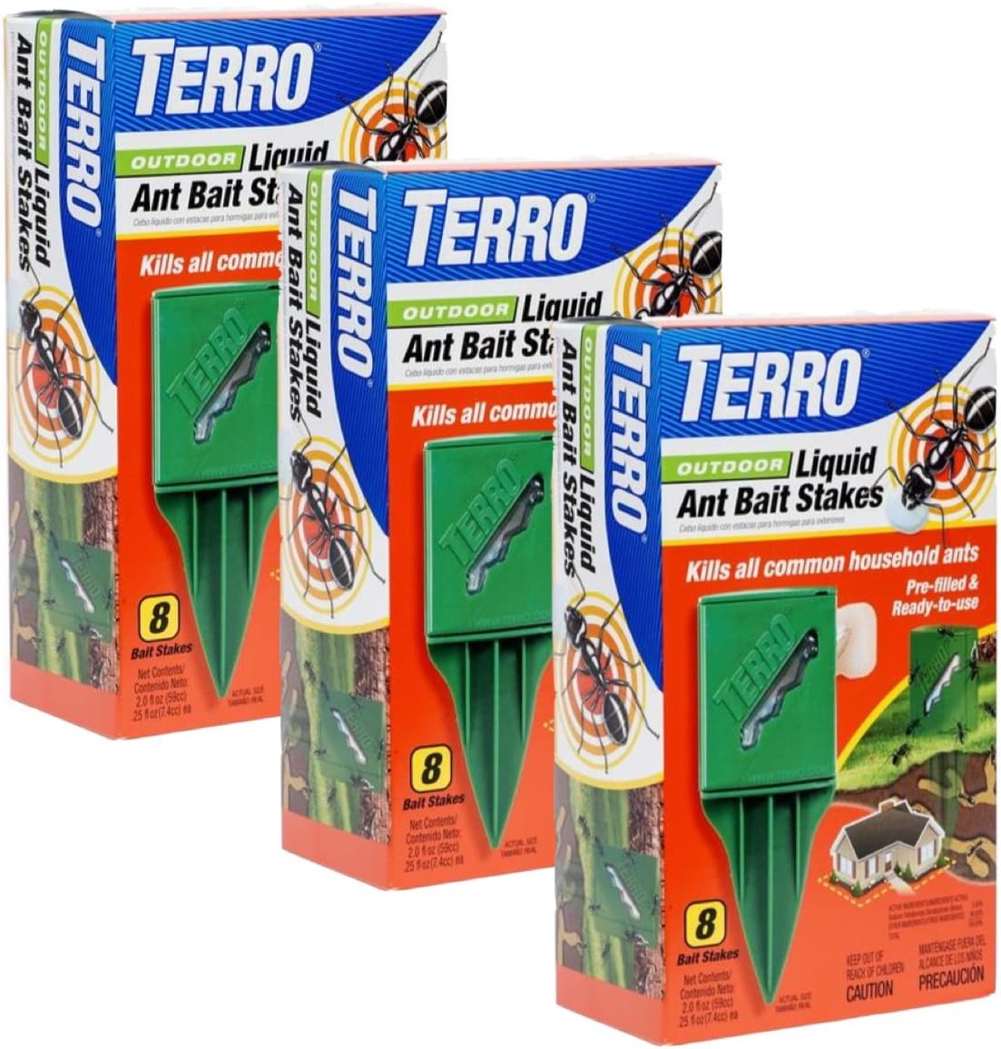 Terro T1812-2 Outdoor Liquid Ant Killer Bait Stakes (3 Pack)