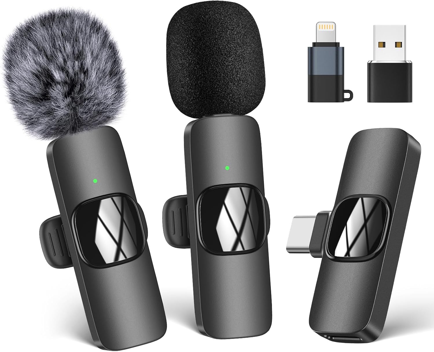 HMKCH Wireless Lavalier Microphone for iPhone - iPad, Android Phone,Computer, Mini Lapel Mic with Noise Reduction and crystal sound for Video Recording, Vlogging, TikTok, YouTube