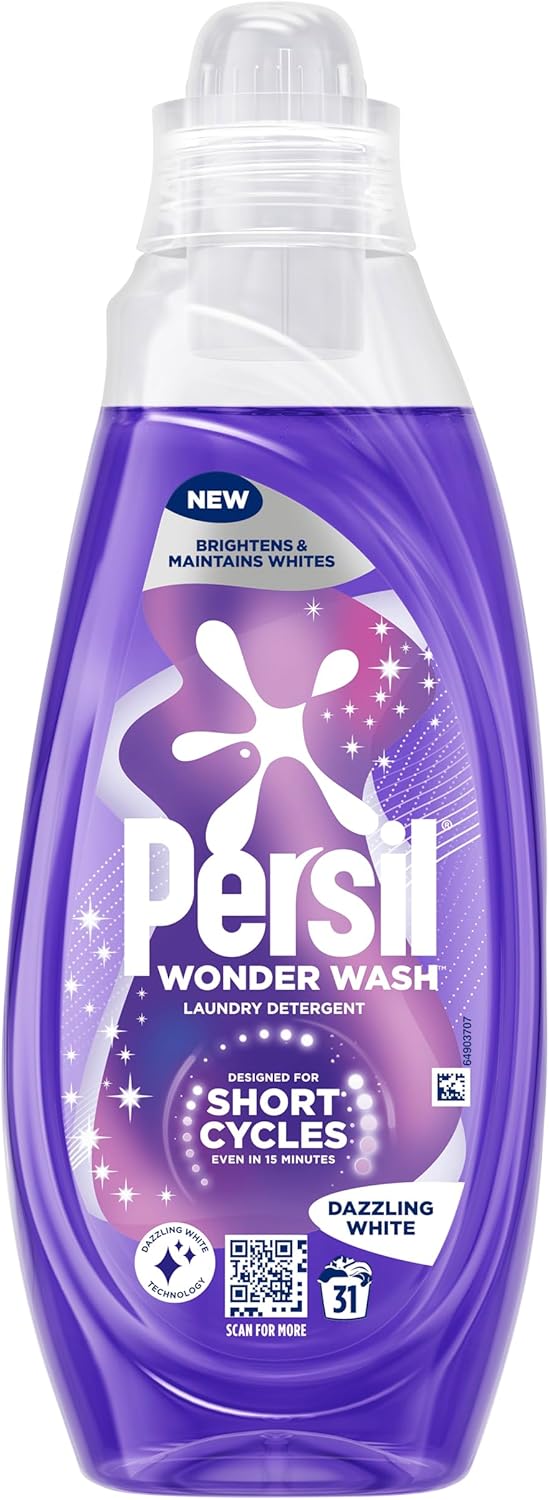 Persil Wonder Wash Dazzling Liquid Detergent Featuring Dazzling Technology Maintains and Brightens White Clothes 837 ml (31 Washes)