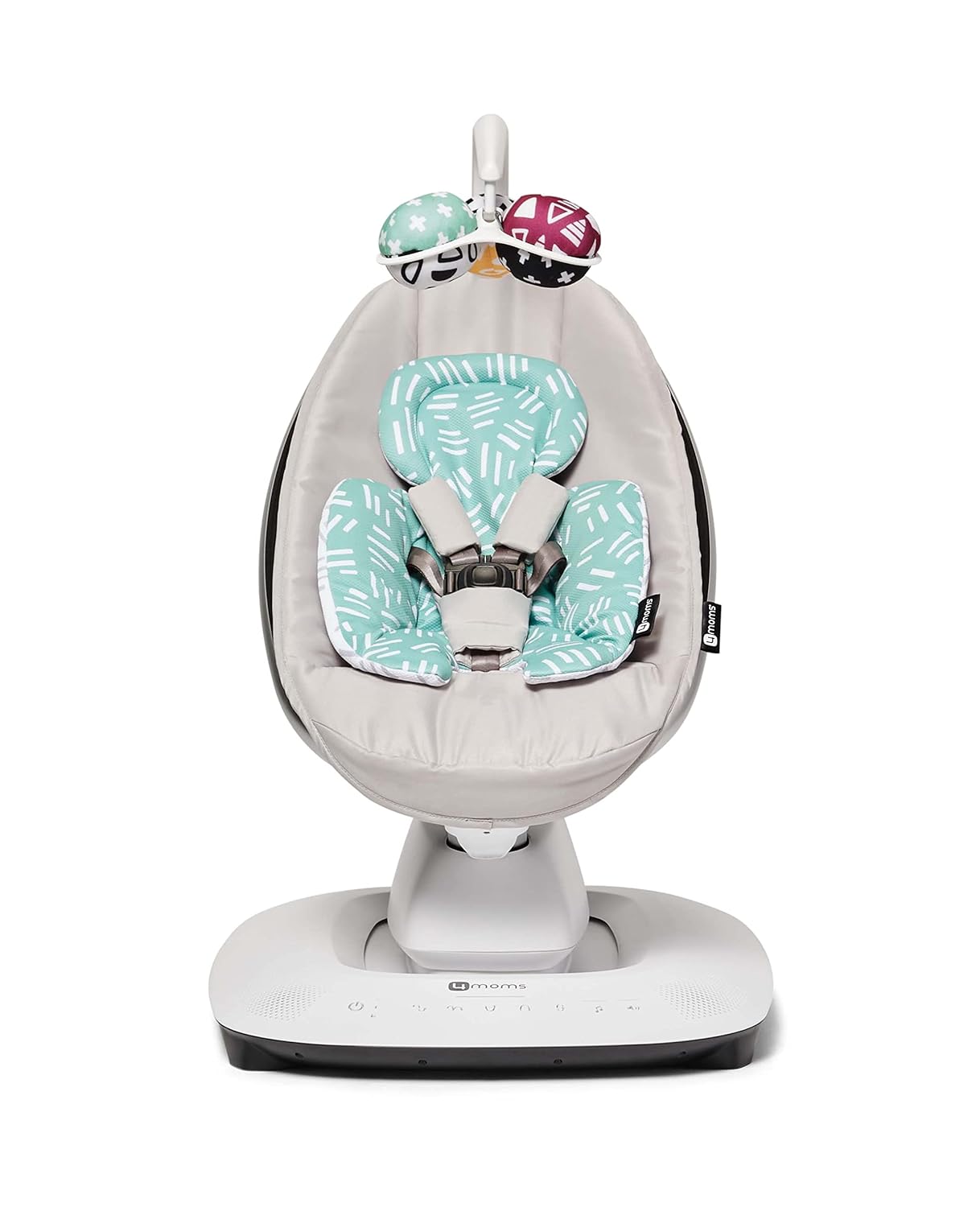 4moms MamaRoo Multi-Motion Baby Swing in Classic Grey with Mesh Infant Insert, Mint