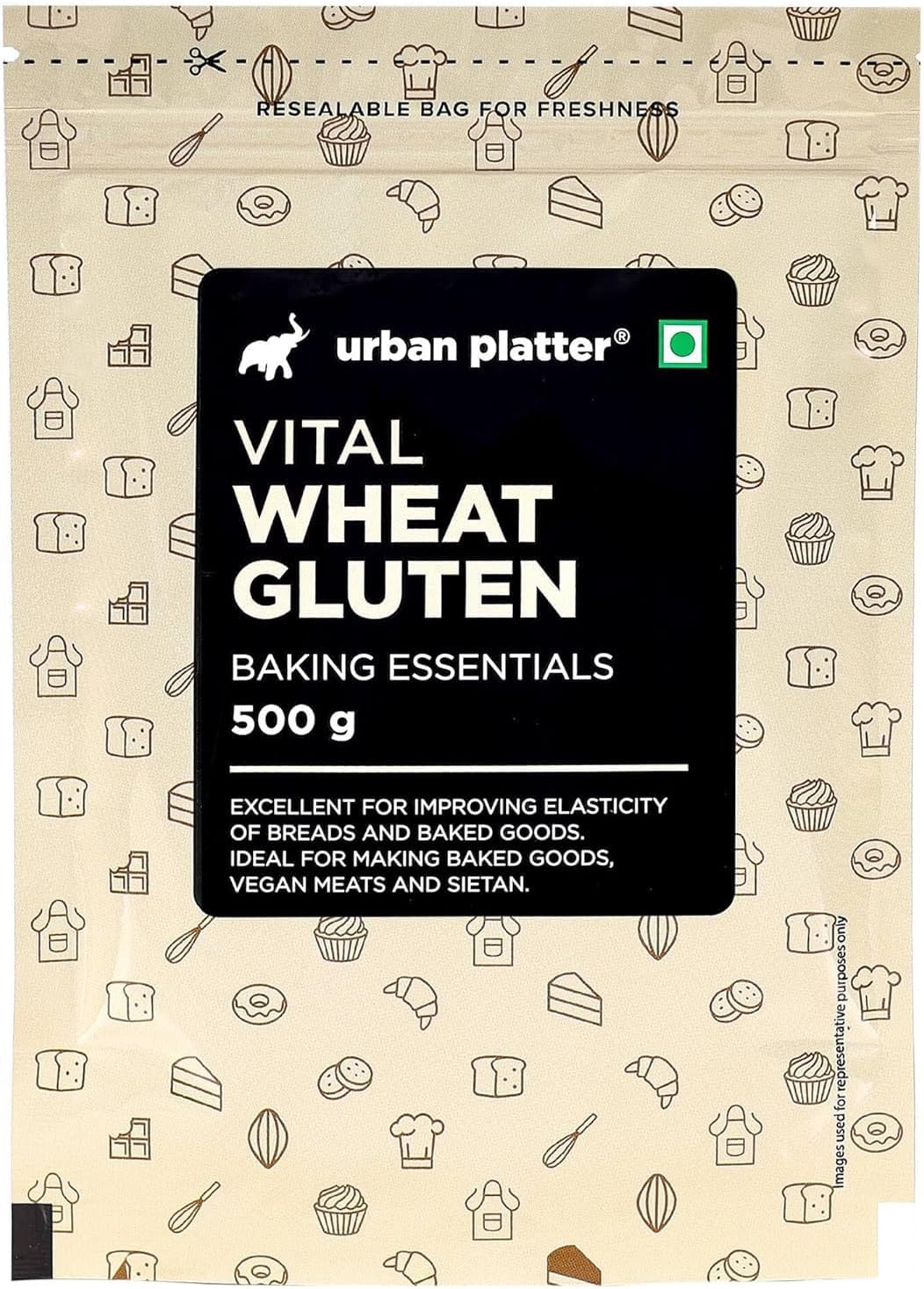 Vital Wheat Gluten, 500g (High-Protein Baking Essential | Key Ingredient for Seitan | Adds Elasticity & Structure | Ideal for Breads)
