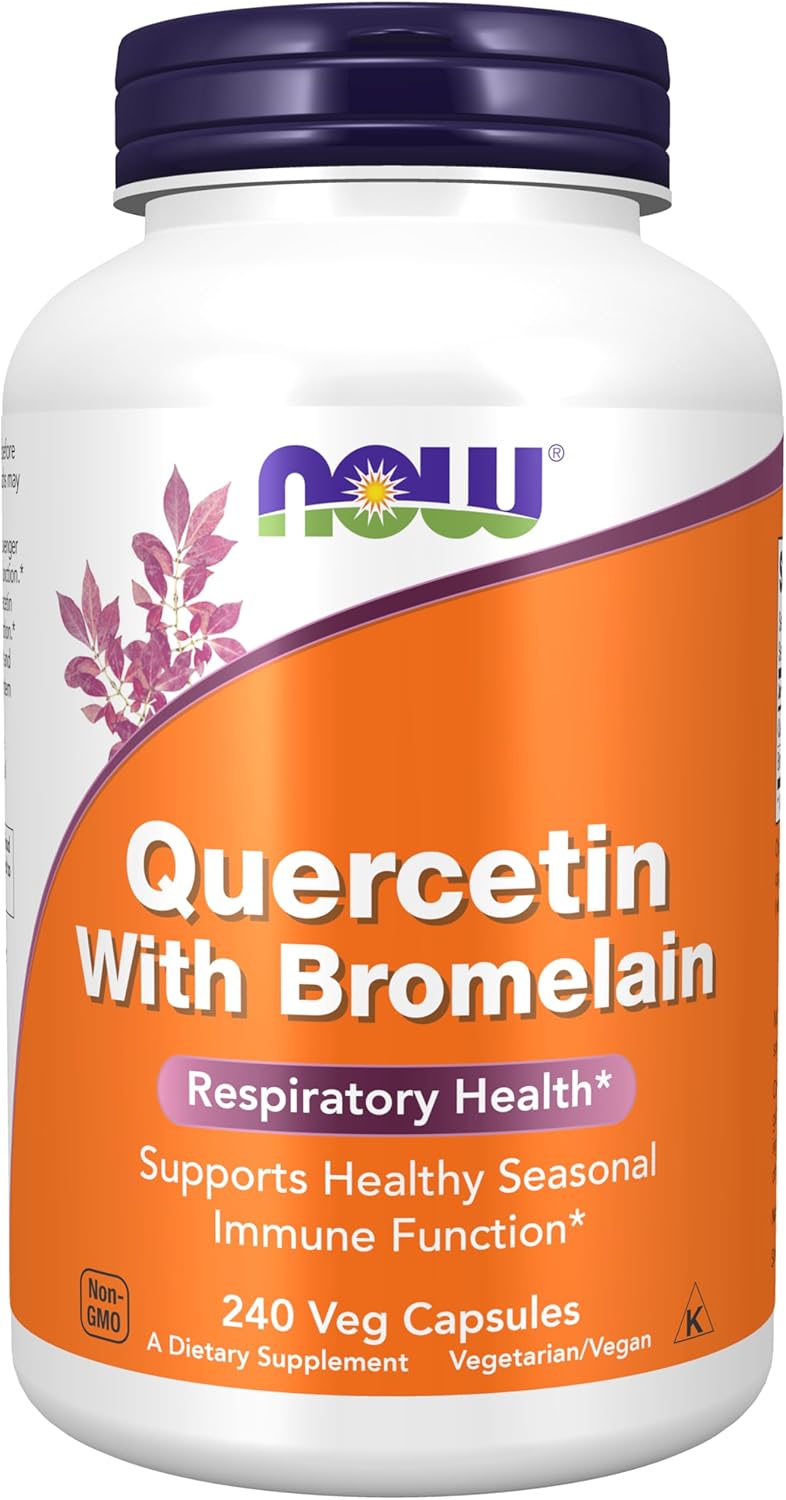 NOW Foods Supplements, Quercetin with Bromelain, Balanced Immune System*, 240 Veg Capsules