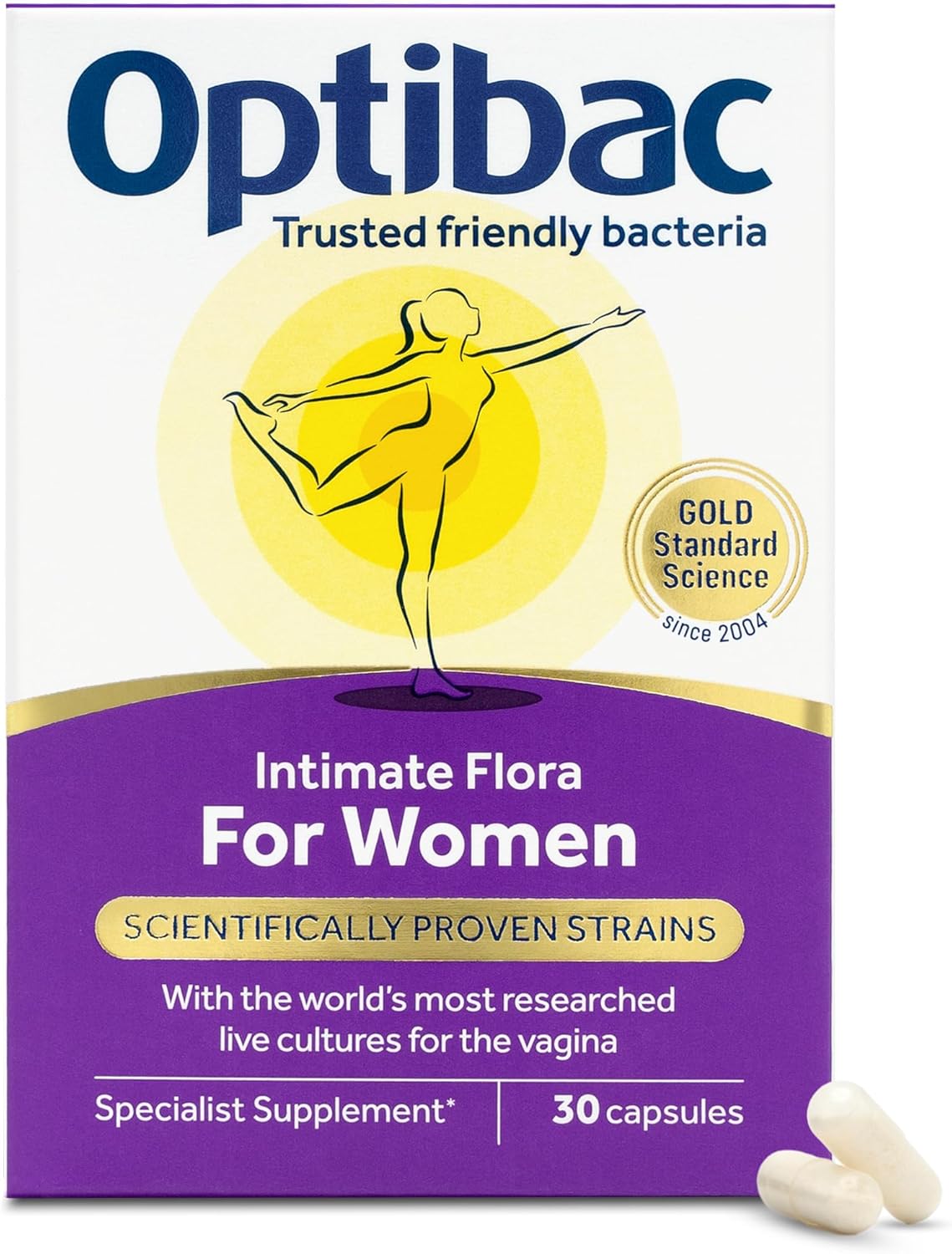Optibac Probiotics for Women - Vaginal Probiotics - Most Researched Strains for Intimate Flora - Lactobacillus Reuteri RC-14 & Lactobacillus Rhamnosus GR-1-30 Vegan Capsules