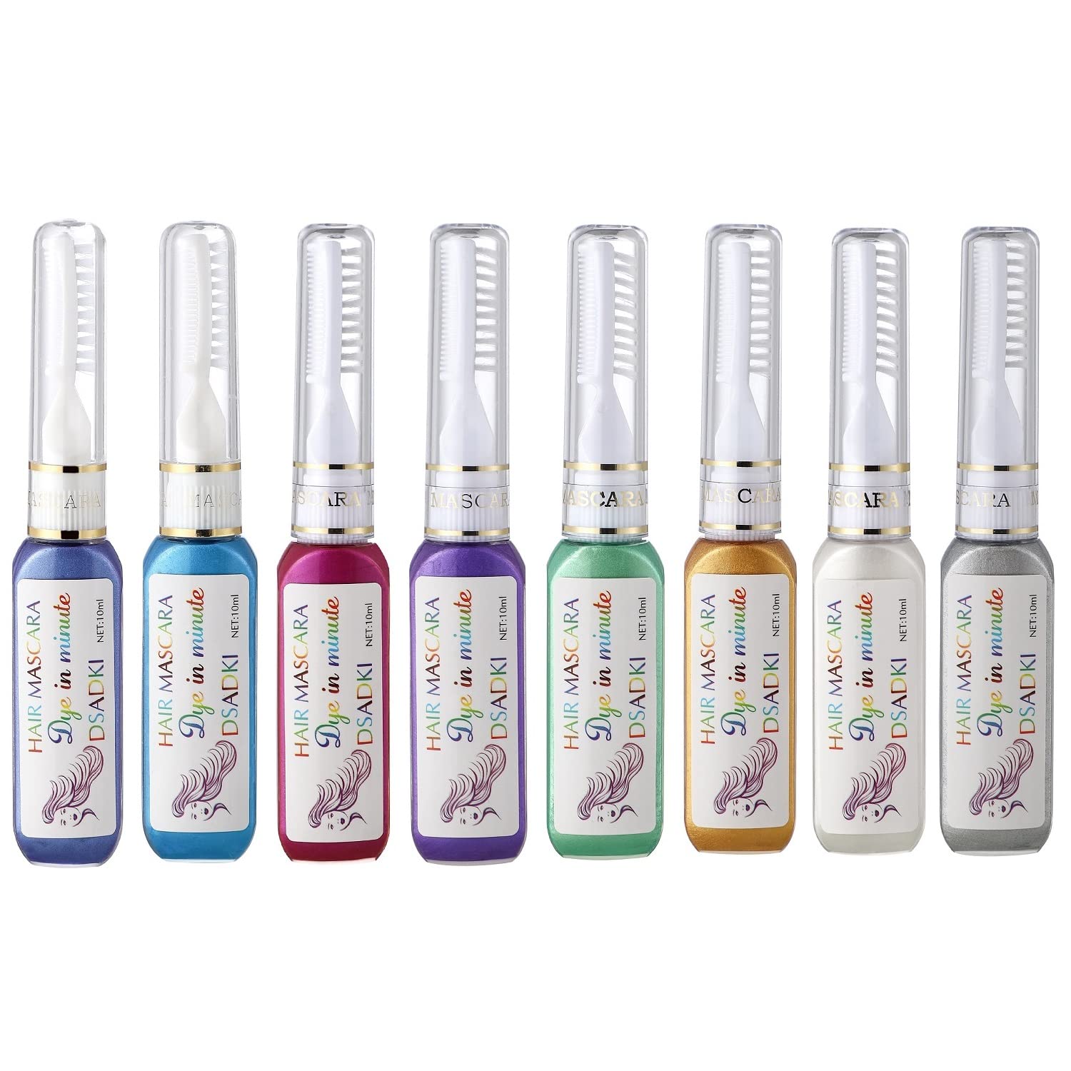 Temporary Hair Color Mascara Washable Hair Dye Stick Non-toxic Instant Hair Chalk Dye for Girls Women (8PCS MULTI)
