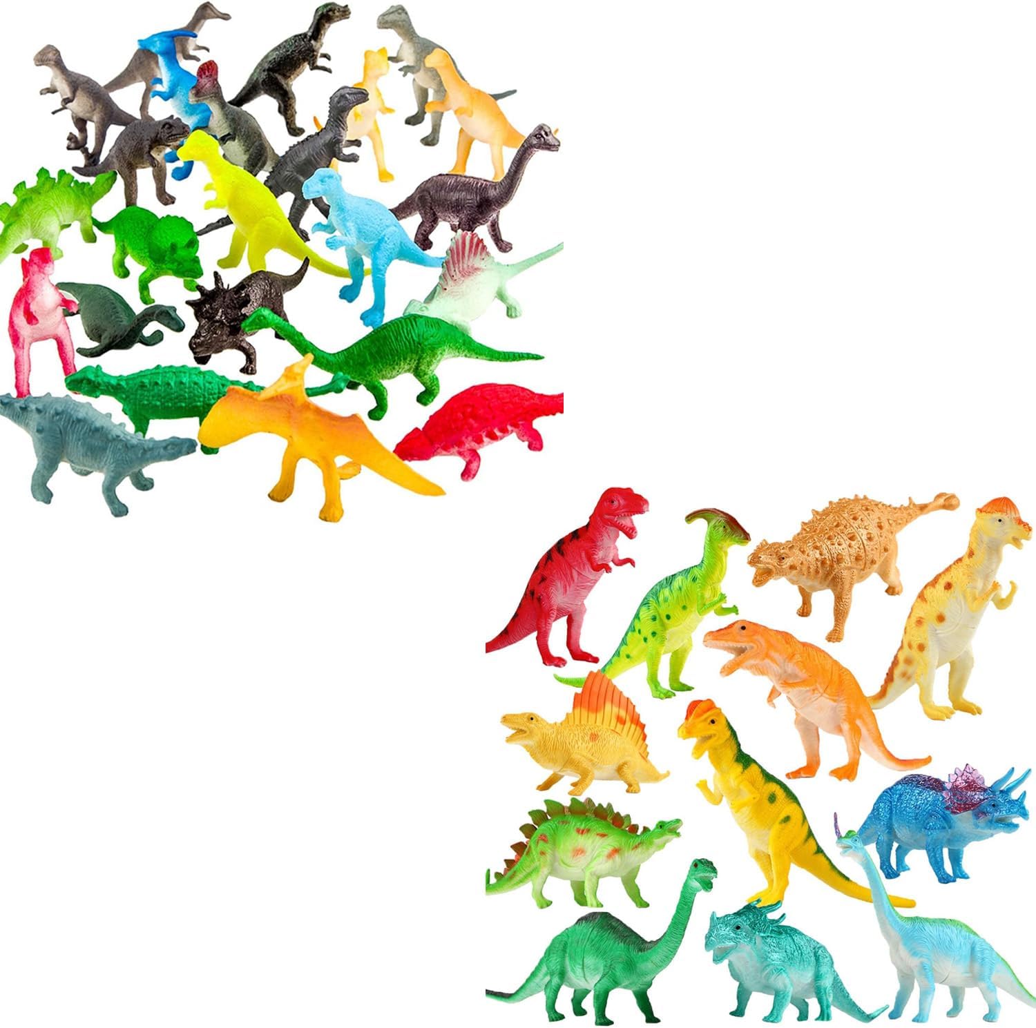 ValeforToy 12 Pcs 7-inch Jumbo Dinosaur and 82 Pcs Mini Dinosaur Figure Toy Set