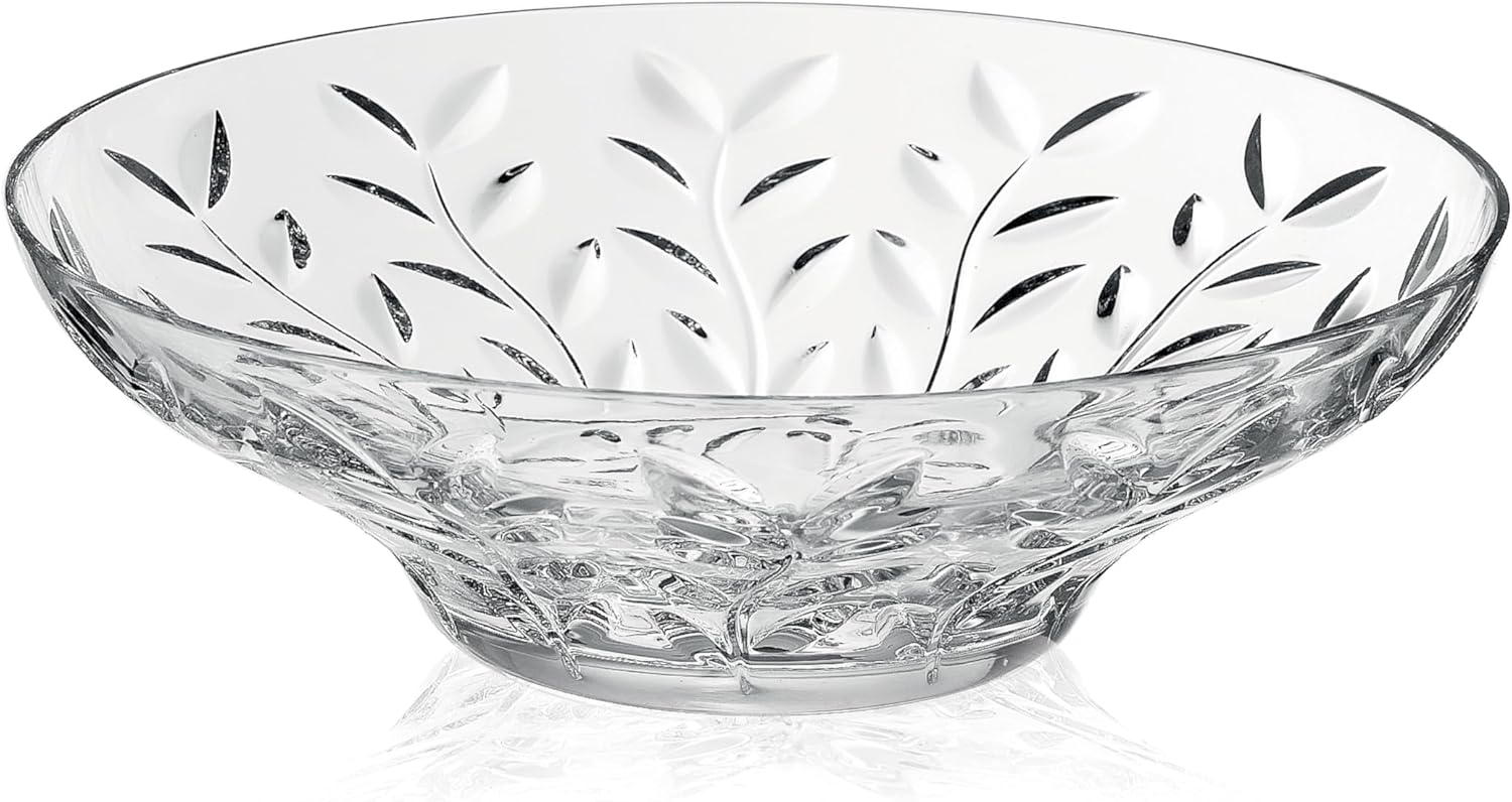 RCR by Lorren Home Trends Round Bowl Laurus Crystal, One Size
