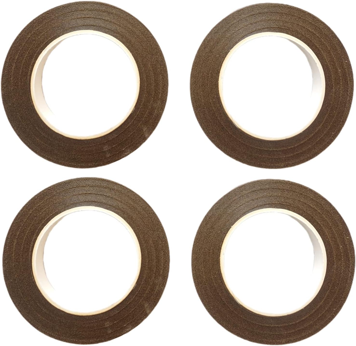 Transun Moo 4 Rolls 1/2 Inch Floral Tapes Florist Wraps for Bouquet Stem and Flowers Making Craft Projects (30 Yards, Brown)