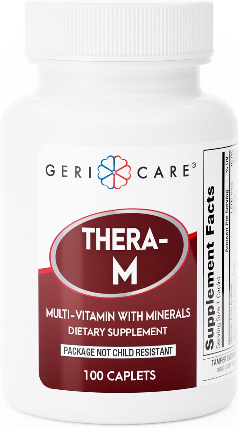 GeriCare Thera High Potency Multivitamin with Mineral Caplets, Nutritional Supplement, 100 Count (Pack of 1)