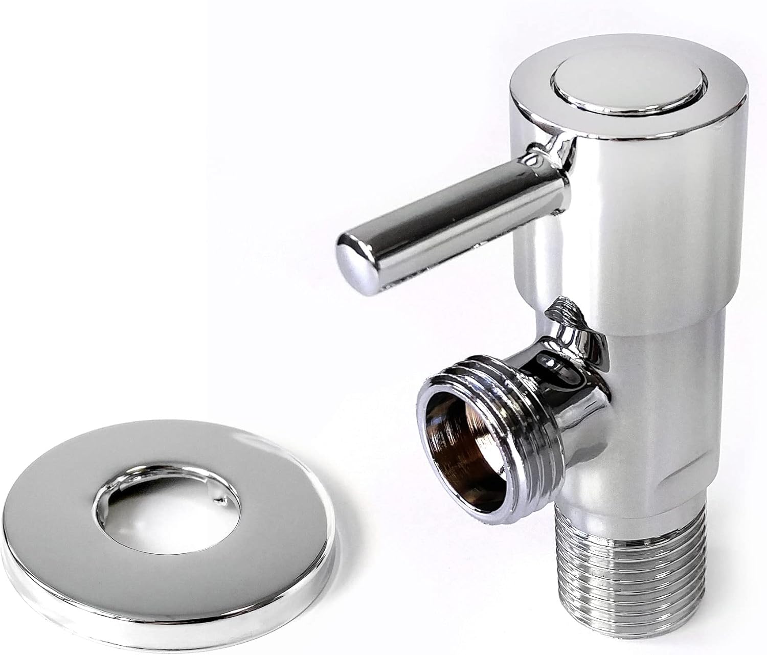 Xcel Home Chrome Stop Isolation Valve for Douche | On/Off Muslim Shattaf Plated Tap | Toilet Bidet Spray with Single Lever Angle Switch 1/2" BSP Connection | 1 Piece Perfect for Toilet & Bidet Etc