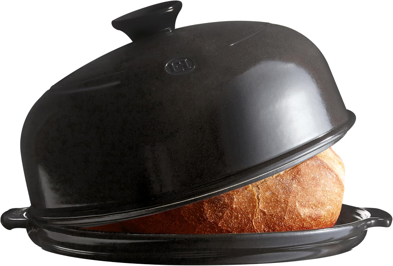 Emile Henry Ceramic Bread Cloche 13.2" x 11.2" x 7", Charcoal
