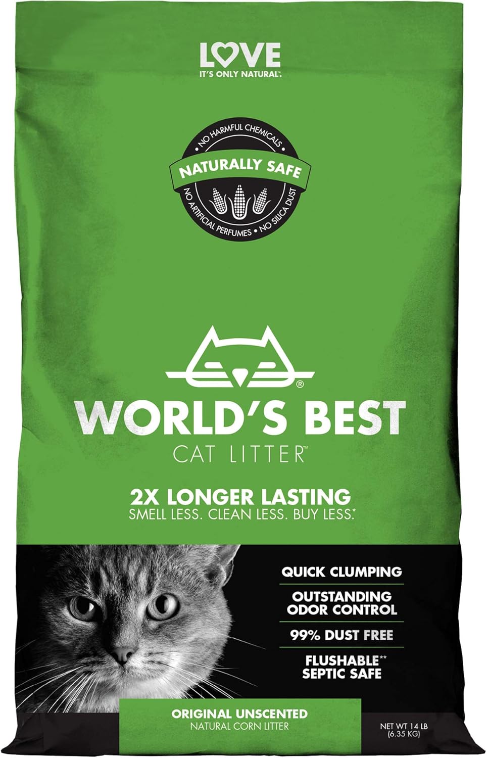 World's Best Cat Litter 14lb (6.35kg) Original Unscented