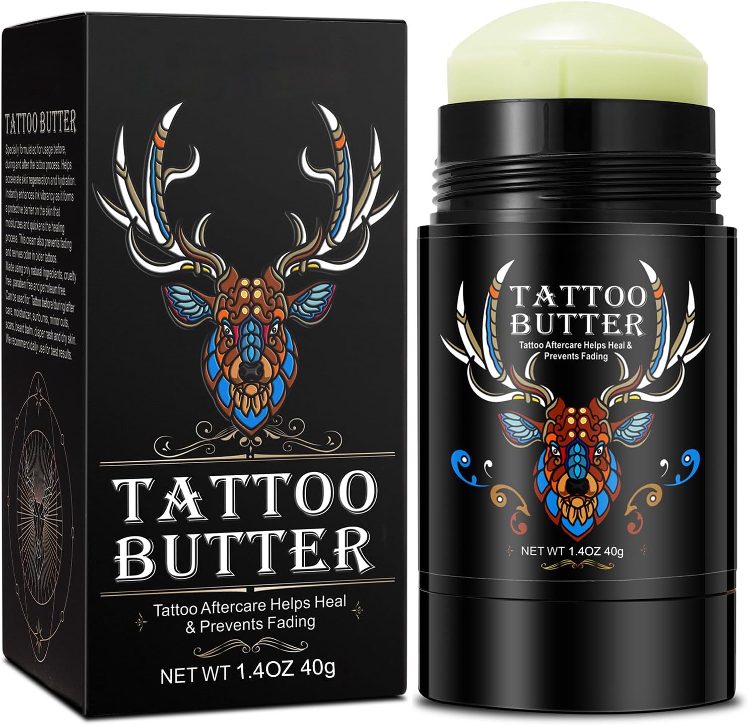 Tattoo Balm - Natural Aftercare Butter for New & Old Tattoos - Enhances Color & Whitening Agent