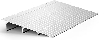 Door Threshold Ramp 3" Rise Door Ramp Aluminum Entry Ramp or Doorways Rated 800 lbs Load Capacity forWheelchair Scooters Power Chairs Walkers Metallic