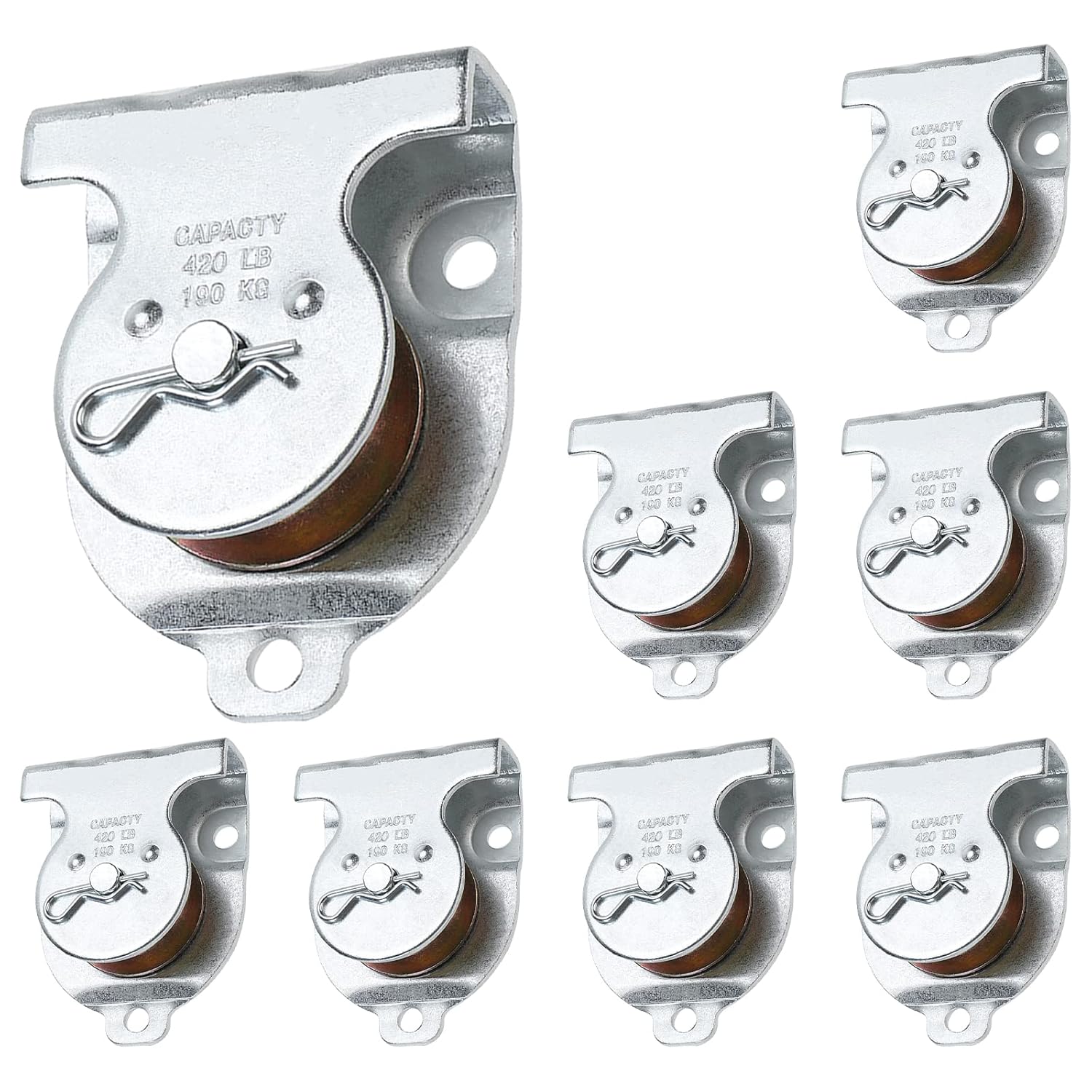 8 Packs Ceiling Mount Single Pulleys, 1-1/2 Inch Wall Mount Pulley, Ceiling Single Pulley for 3/8" Wire or Rope
