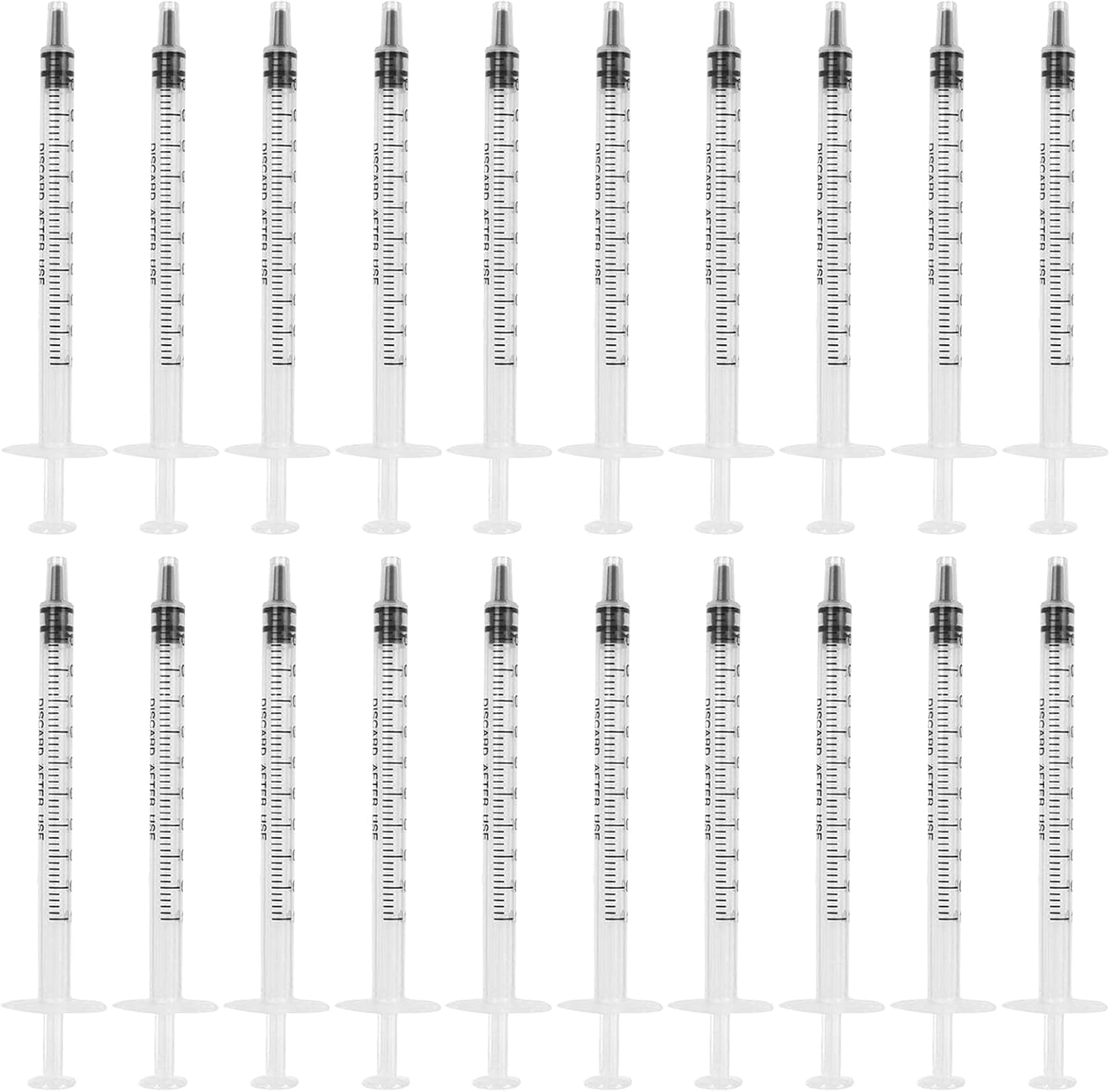 20Pcs 1Ml Plastic Syringes Measuring Syringe No Needle Syringe Reusable 1Ml Syringes Sterile Colostrum For Scientific Lab Baby Medicine Dispensing Liquid Measuring Watering Pet Feeding Glue Applicator