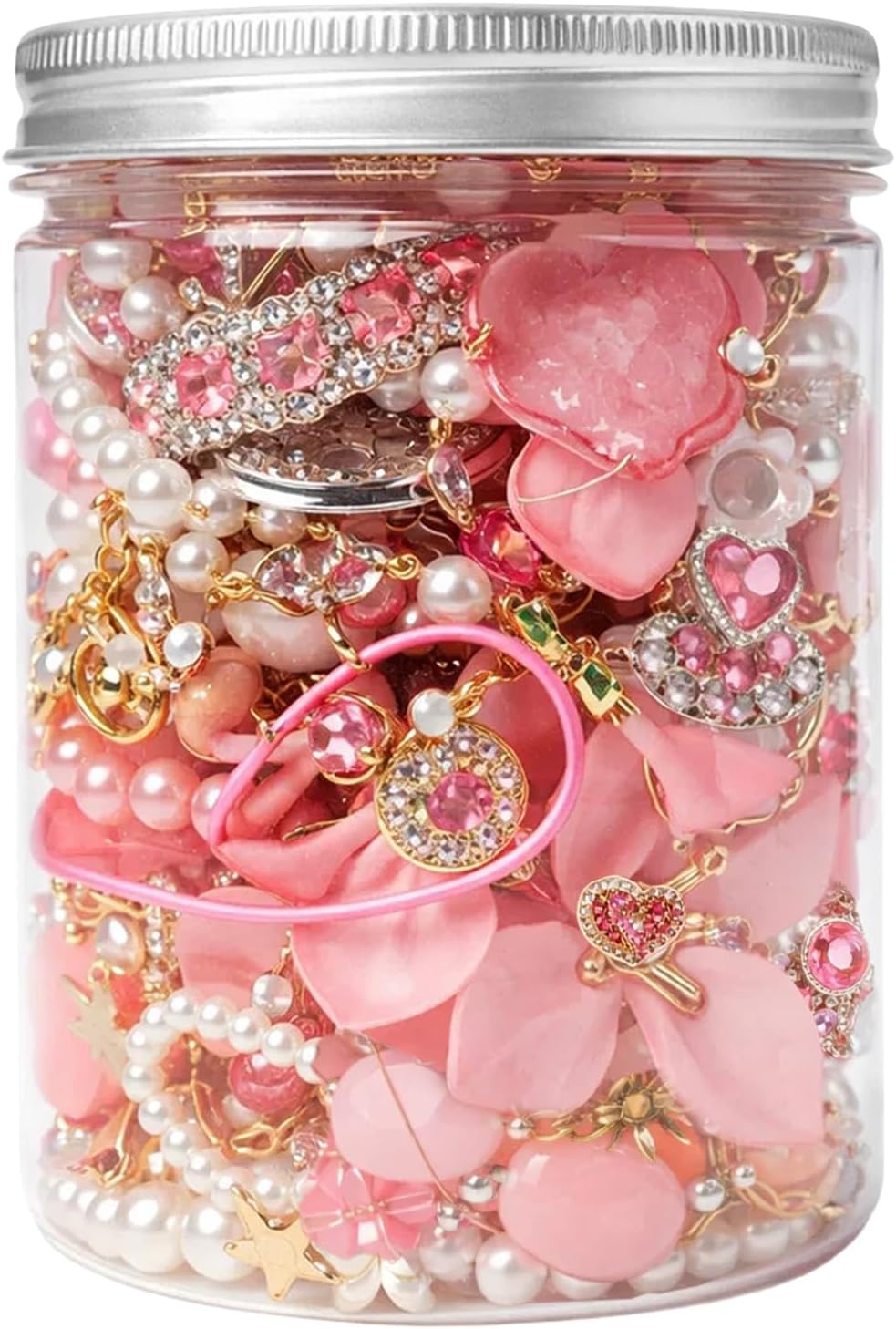 SMUOBT Mystery Jewelry Jar Bundle - 40-45 Piece Surprise Jewelry Box for Women,Gift Set (Necklace, Earrings, Rings,Kracelet,Keychain, Hair Clip) - Unique Birthday Gift for Her,