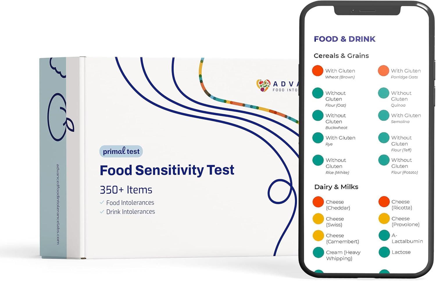 AFIL Primal | Food & Drinks Sensitivity Home Test Kit for Adults & Kids | 350+ Items, Gluten, Dairy | Fast Results | Holistic Health