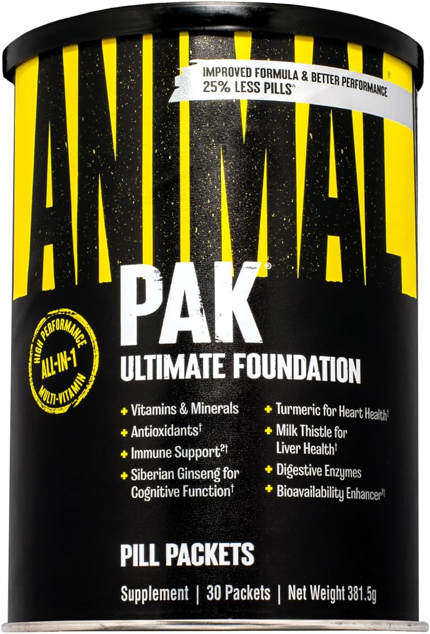 Animal Pak - Convenient All-in-One Vitamin & Supplement Pack - Zinc, Vitamins C, B, D, Amino Acids and More - Sports Nutrition Performance Multivitamin for Women & Men - 30 Count