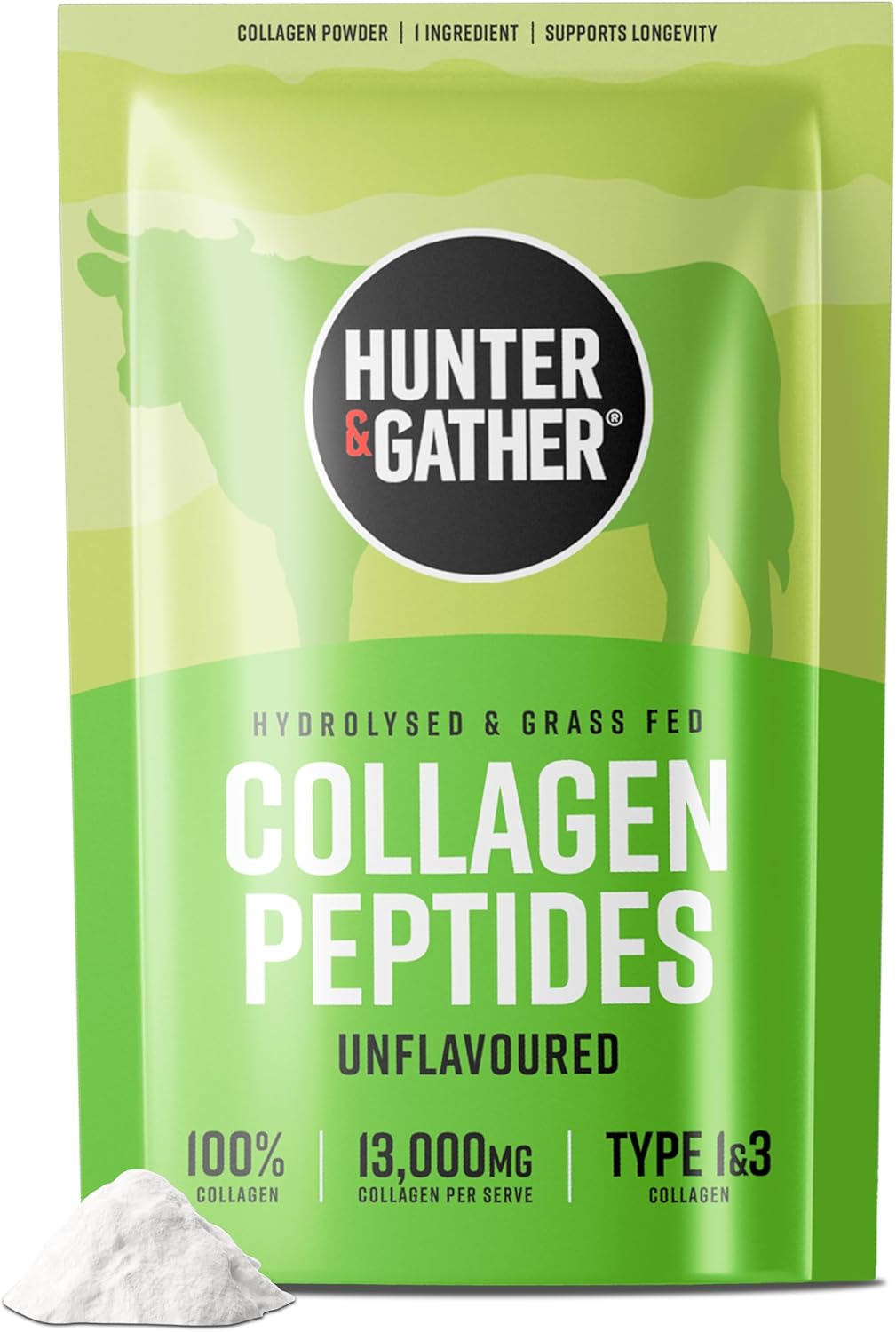 Hunter & Gather Bovine Collagen Powder 400g | Pure Unflavoured Premium Hydrolysed Bovine Collagen Peptides Powder for Hair Skin Nails Muscles | Collagen Supplements for Women and Men
