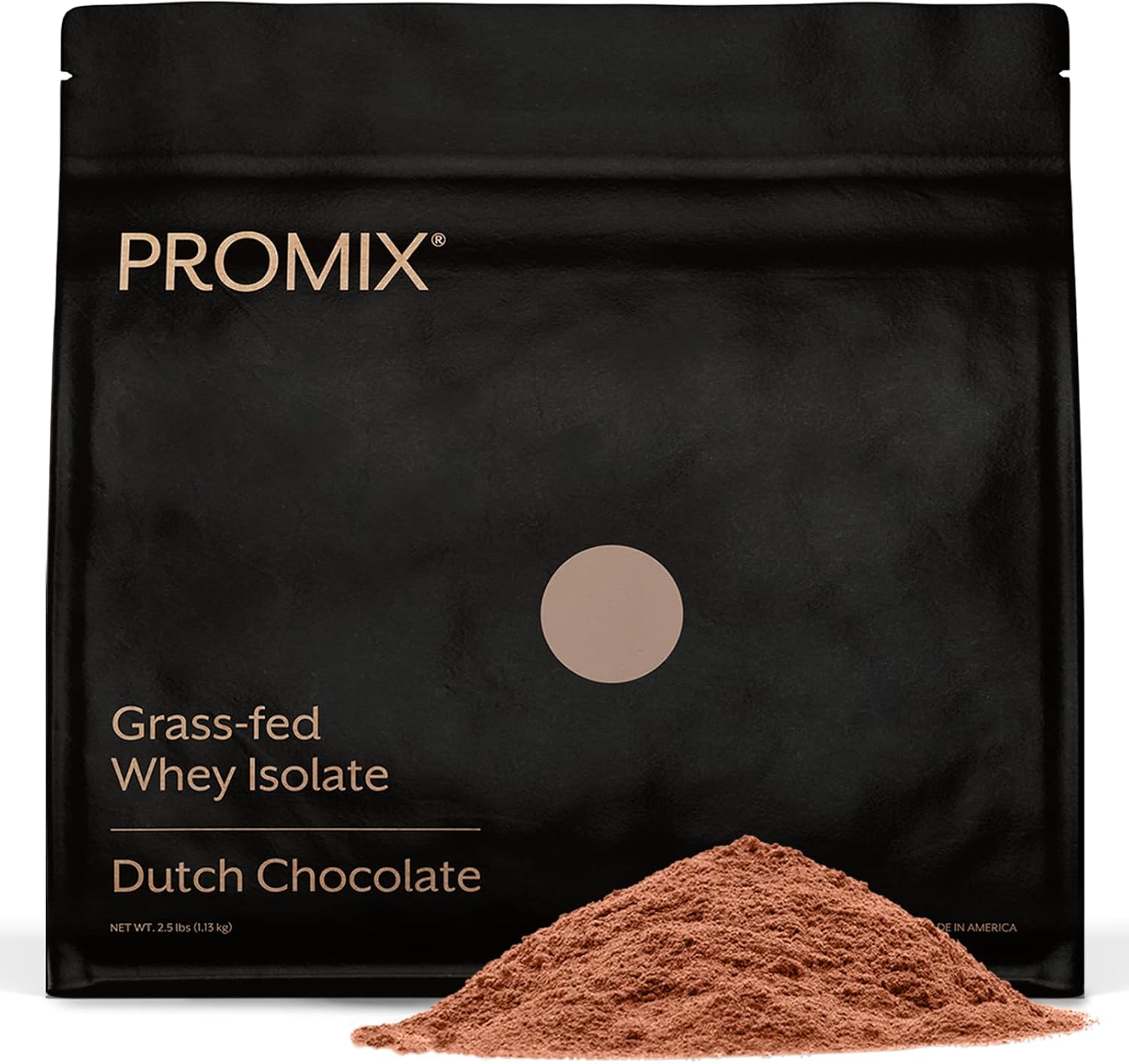 Promix Whey Protein Isolate Powder, Chocolate - 2.5lb - Grass-Fed & 100% All Natural - Post Workout Fitness & Nutrition Shakes, Smoothies, Baking & Cooking Recipes - Gluten-Free & Keto-Friendly