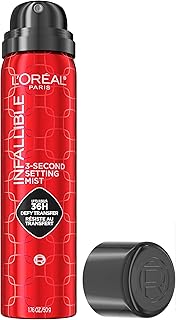 L'Oreal Paris Infallible 3-Second Setting Spray Mist, Microfine Mist for up to 36HR Wear, Clear, 1.76 oz