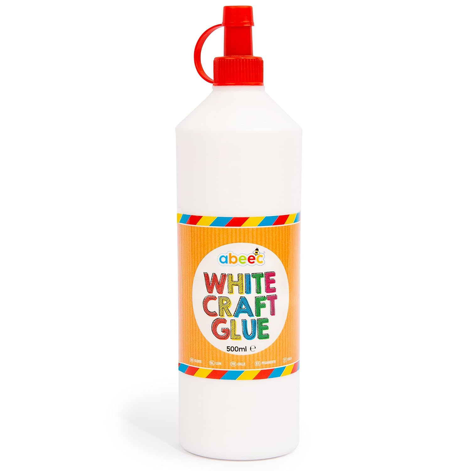 abeec White Craft Glue (500ml) – Child-Friendly PVA Glue for Arts, Crafts & School Projects | Non-Toxic Washable Adhesive | Ideal for Paper, Card & DIY Crafting