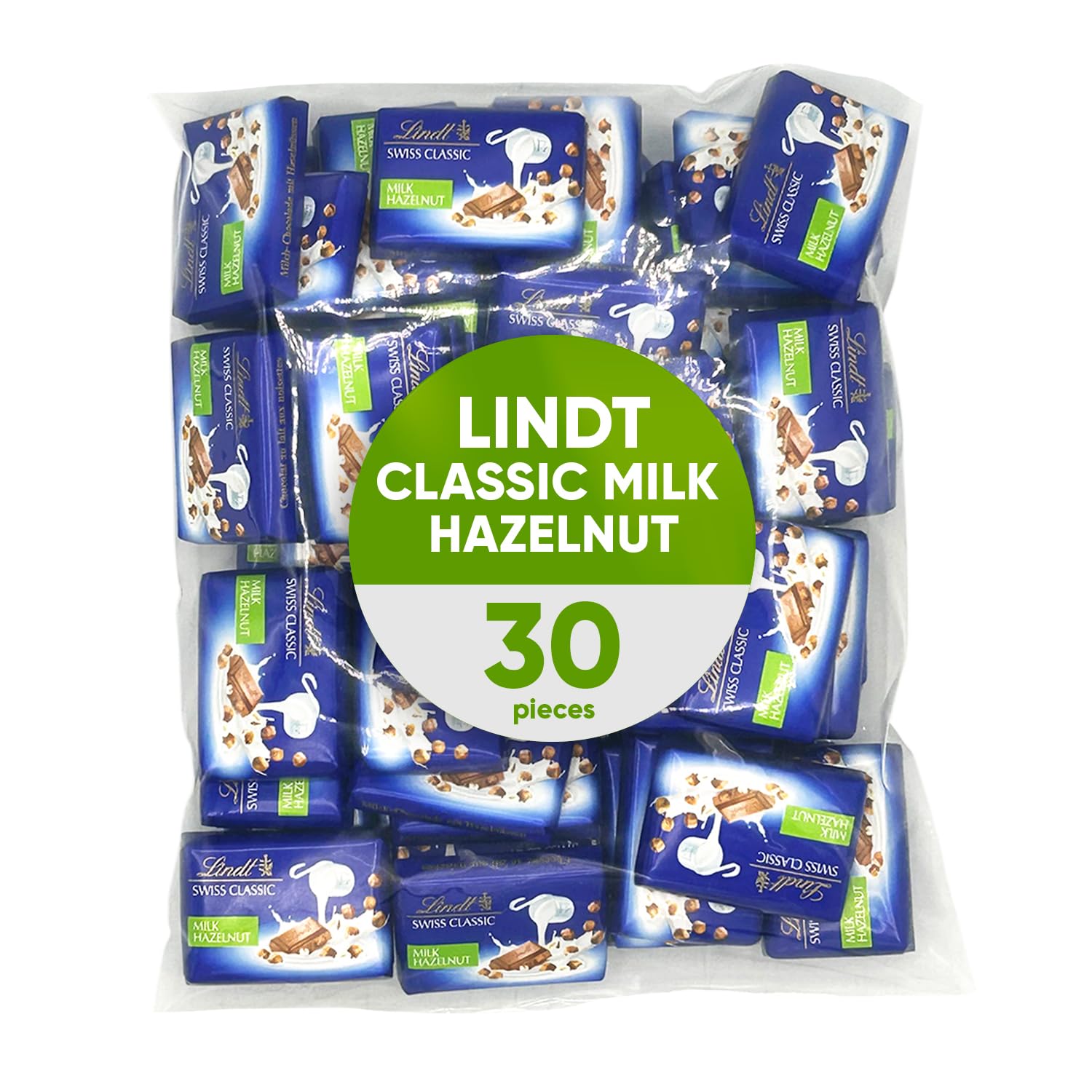 Classic Recipe Hazelnut Milk Chocolate Candy - 6.0 oz 1 Pack 30 Pieces Individually Wrapped - Chocolate Bars with Hazelnut, Perfect for Chocolate Milk Lovers and Holiday Treats