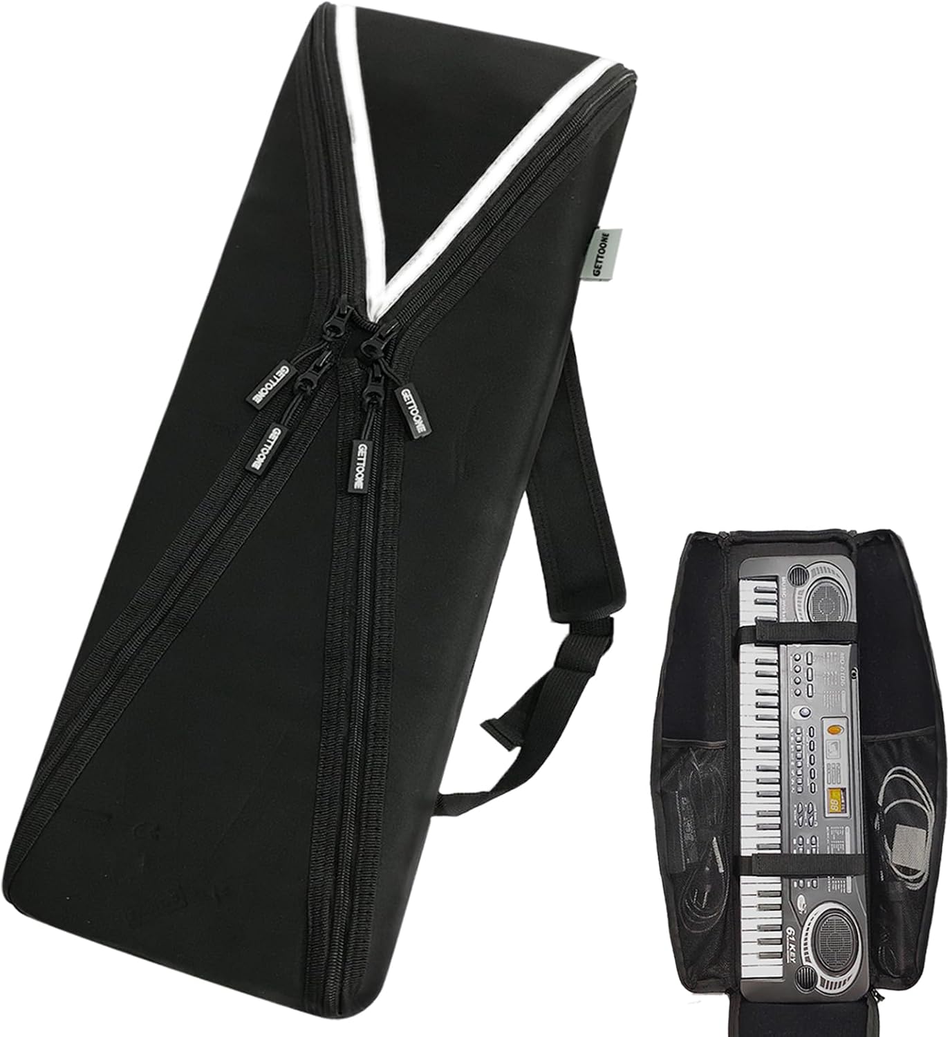Electronic Keyboard Bag Piano Dust Cover Bag with Adjustable Straps Easy to Carry (58 * 16 * 9.6 Inch)