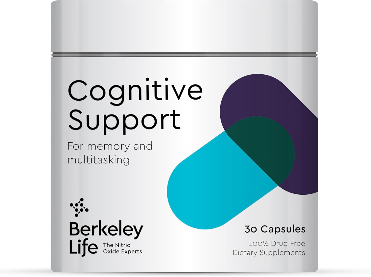Berkeley Life Cognitive Support Supplement - Memory and Focus Aid - for Memory Loss, Inability to Multitask, and Loss of Speed - for Adults - 60 Capsules