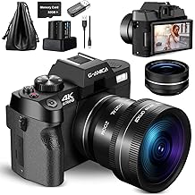 4K Digital Cameras for Photography，48MP/60FPS Video Camera for Vlogging, WiFi & App Control Vlogging Camera for YouTube, Small Camera with 32GB TF Card.Wide-Angle & Macro Lens…