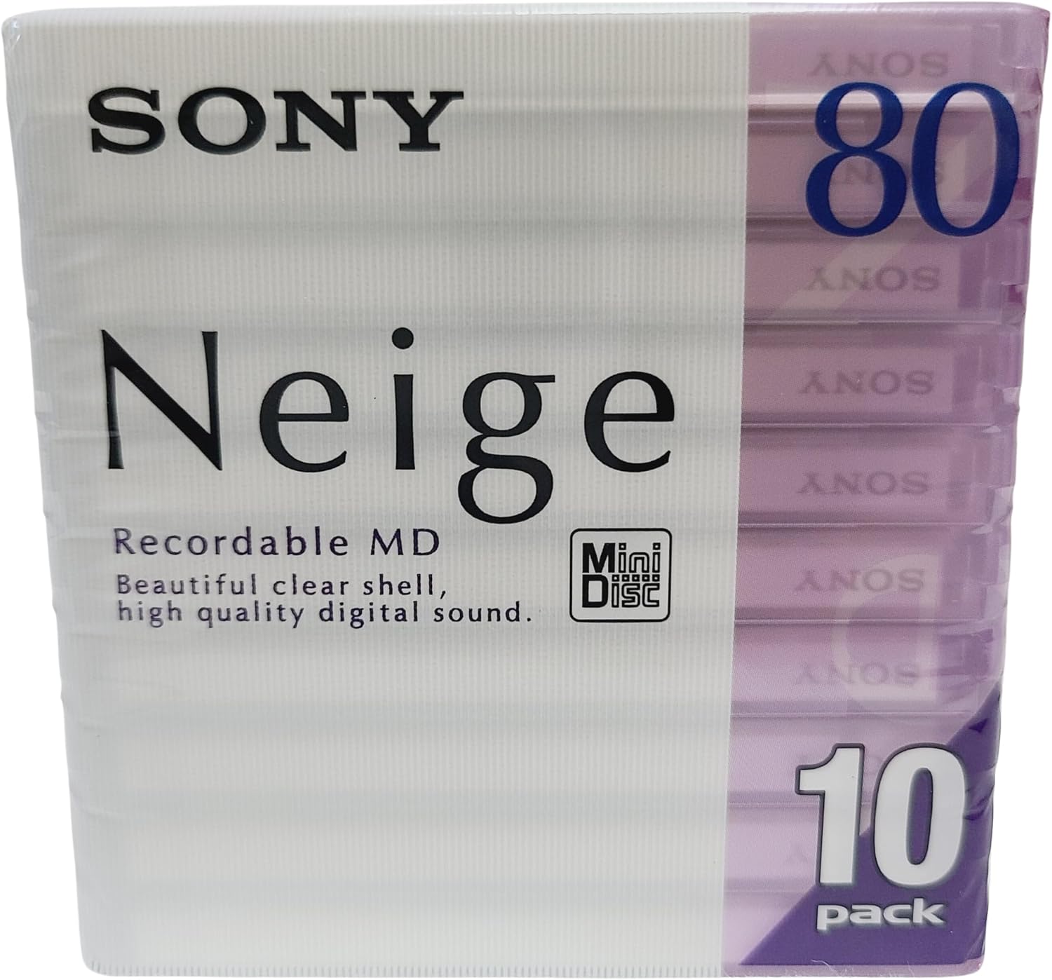 Sony Neige 80 Minute Blank minidisc 10 disc Pack