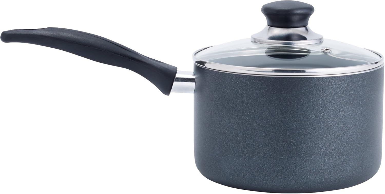 T-fal Specialty Nonstick Handy Pot with Glass Lid 3 Quart, Oven Safe 350F, Multipurpose Sauce Pan, Small Cooking Pot, Stay-Cool Handle, Cookware, Kitchen, Pots and Pans, Dishwasher Safe Black