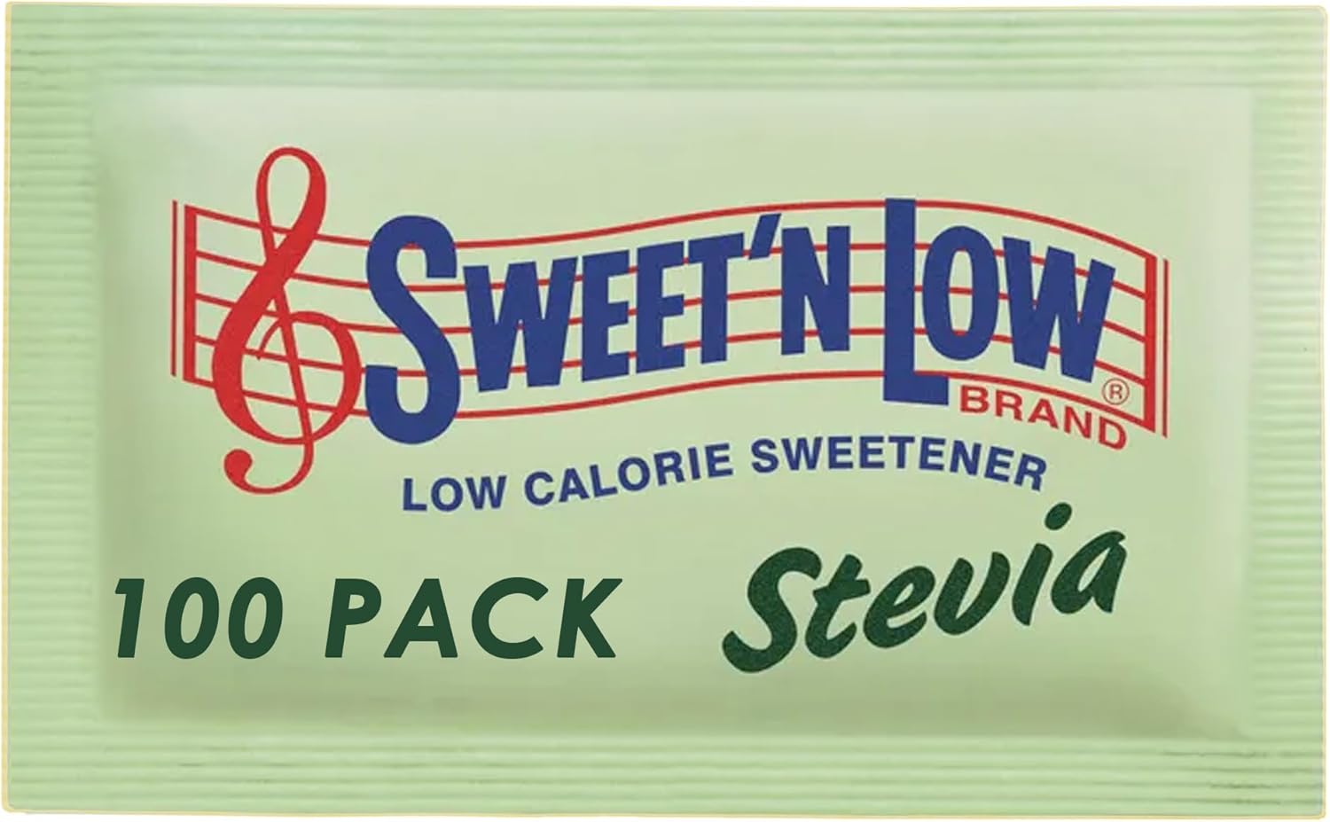 Sweet'N Low Stevia Zero Calorie Sweetener Sachets - 100 Pack (200 Servings per Pack), Natural Sugar Substitute, Ideal for Hot & Cold Beverages, Suitable for Home, Office & Travel
