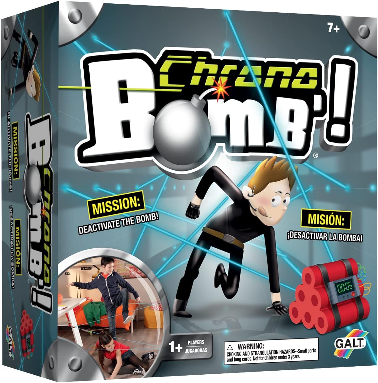 Galt Toys Chrono Bomb, Kids Fun Spy Family Action Floor Game, Beat The Bomb Age 7+, Various Mode Multiplayer Game