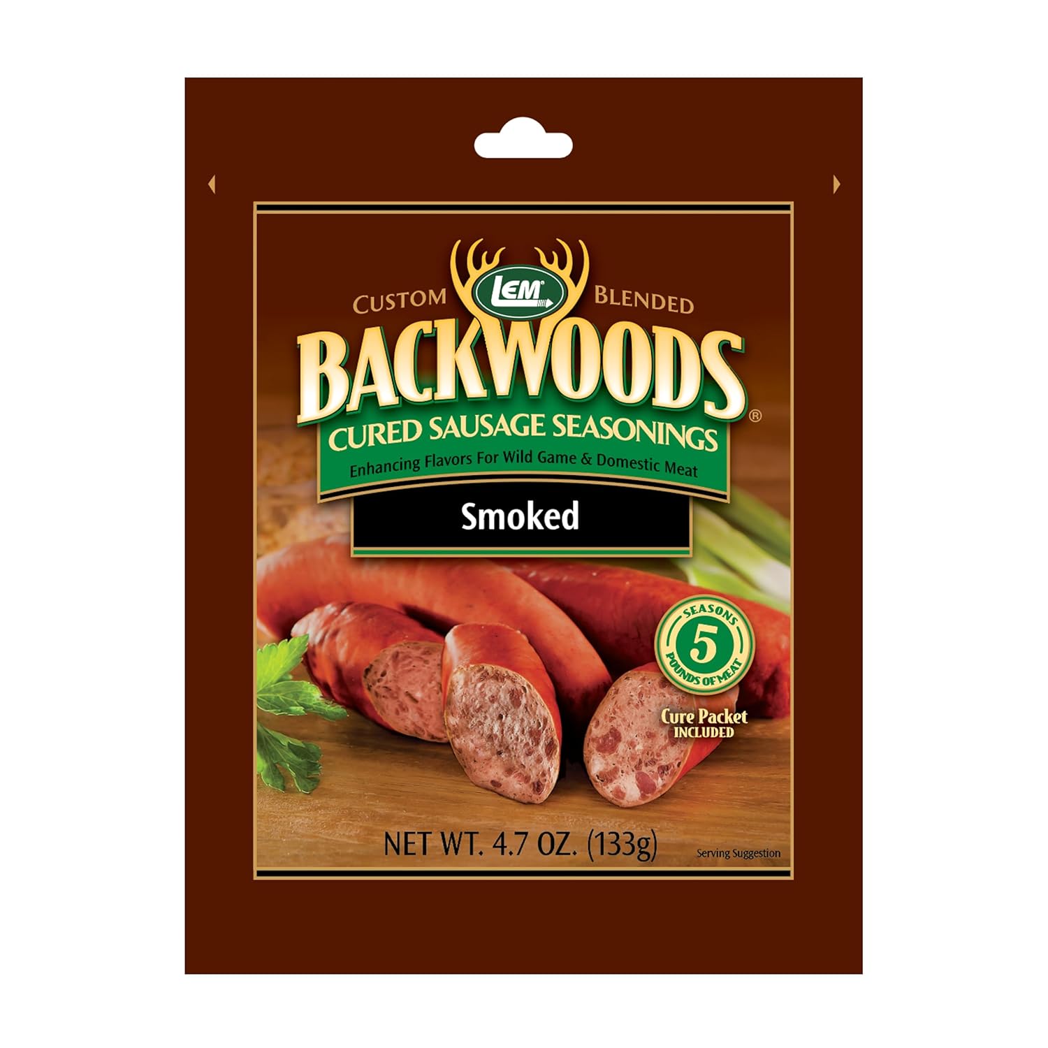 LEM Backwoods Cured Sausage Seasoning with Cure Packet, Smoked Sausage
