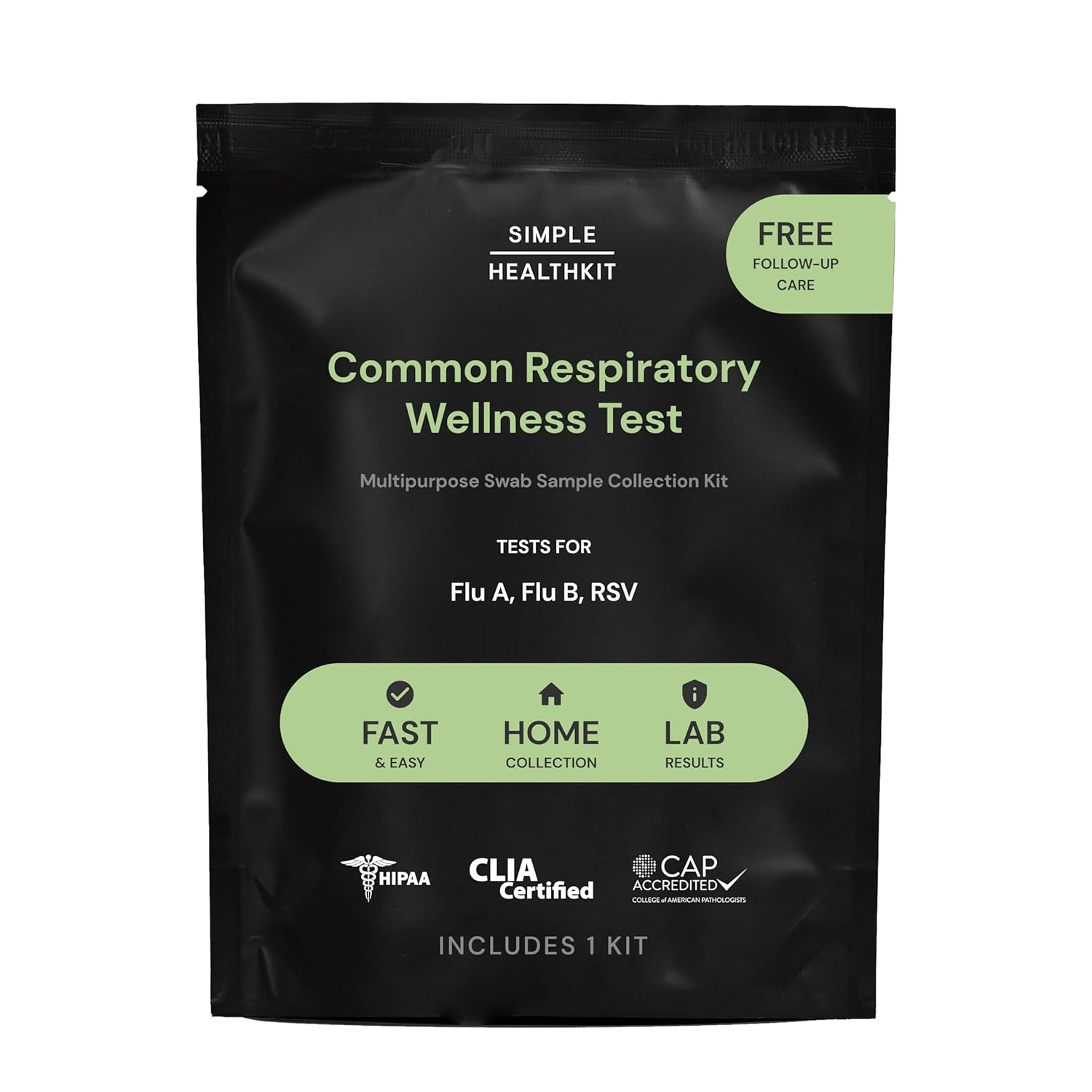 At-Home PCR Test Kit for Common Respiratory Illnesses - Test Kit for Flu A, Flu B & RSV - Free Follow-Up Care & Fast Lab Results